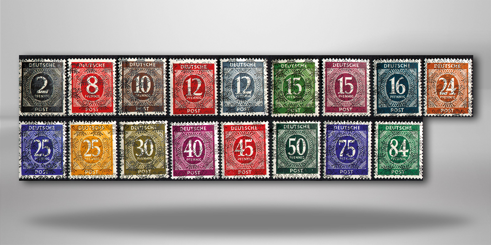 Briefmarken Bizone Bandaufdruck 16 Werte ohne 49 I Michel-Nr. 36/51 I postfrisch