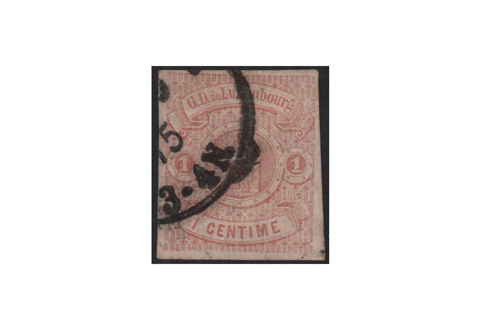 Briefmrke Luxemburg Staatswappen 1859/1863 Michel-Nr. 3 gestempelt