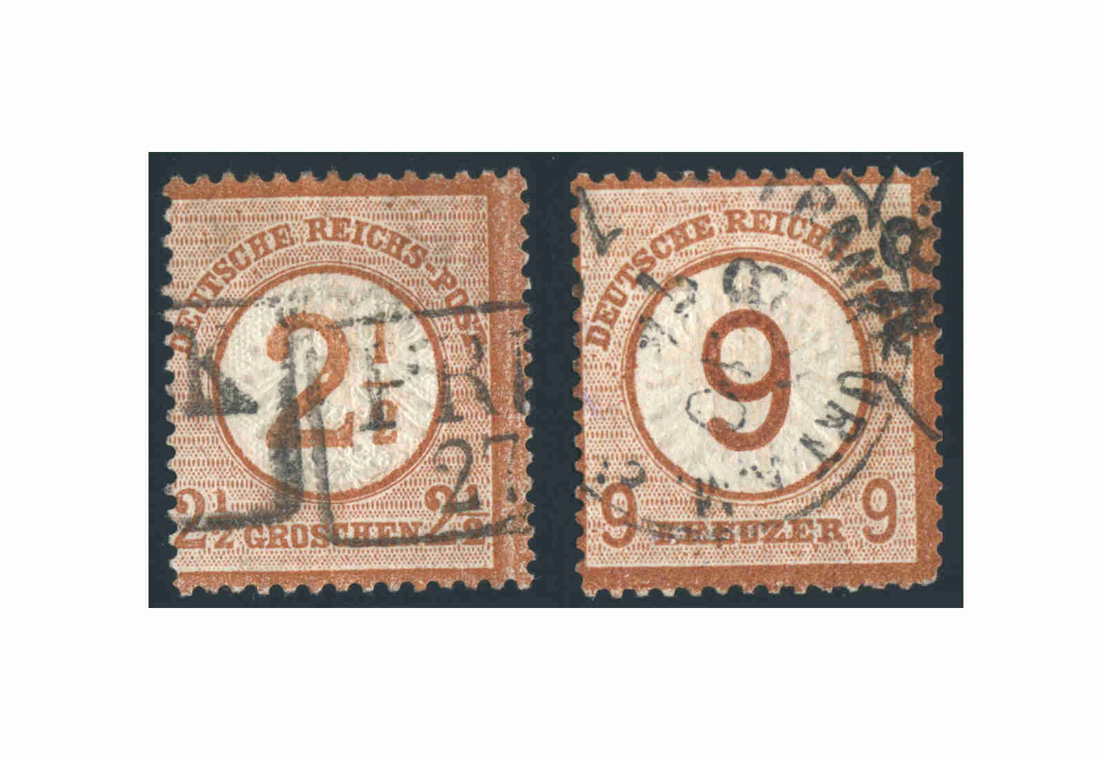 Briefmarken Deutsches Reich Kaiserreich Brustschilde 1874 Michel-Nr. 29/30 gestempelt