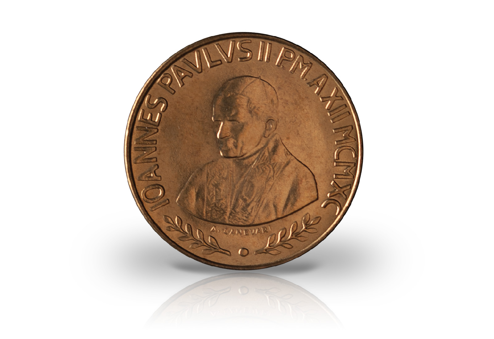 20 Lire 1990 Vatikan Papst Johannes Paul II. und Bischof