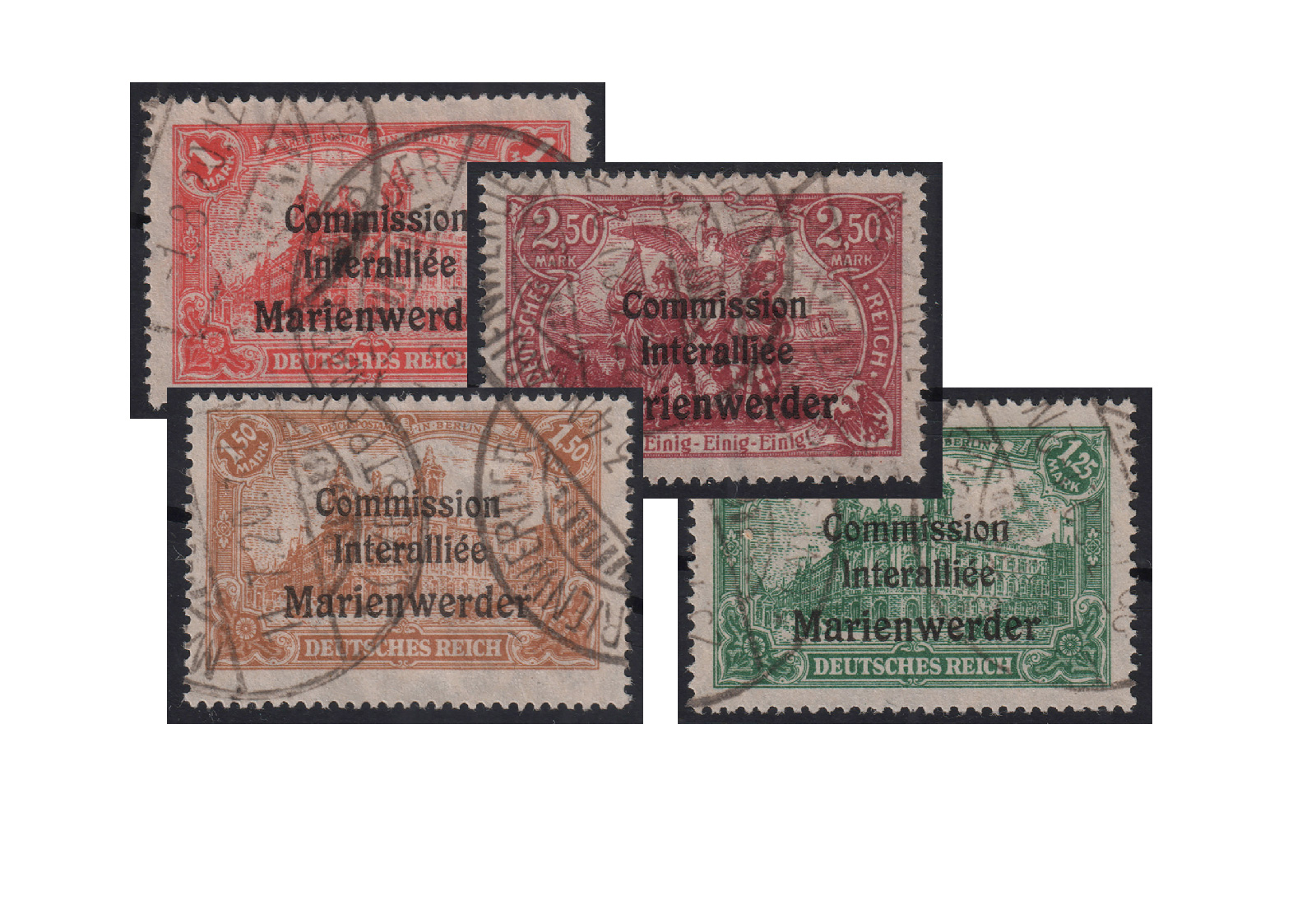 Marienwerder 1920 postfrisch und gestempelt 10 Marken