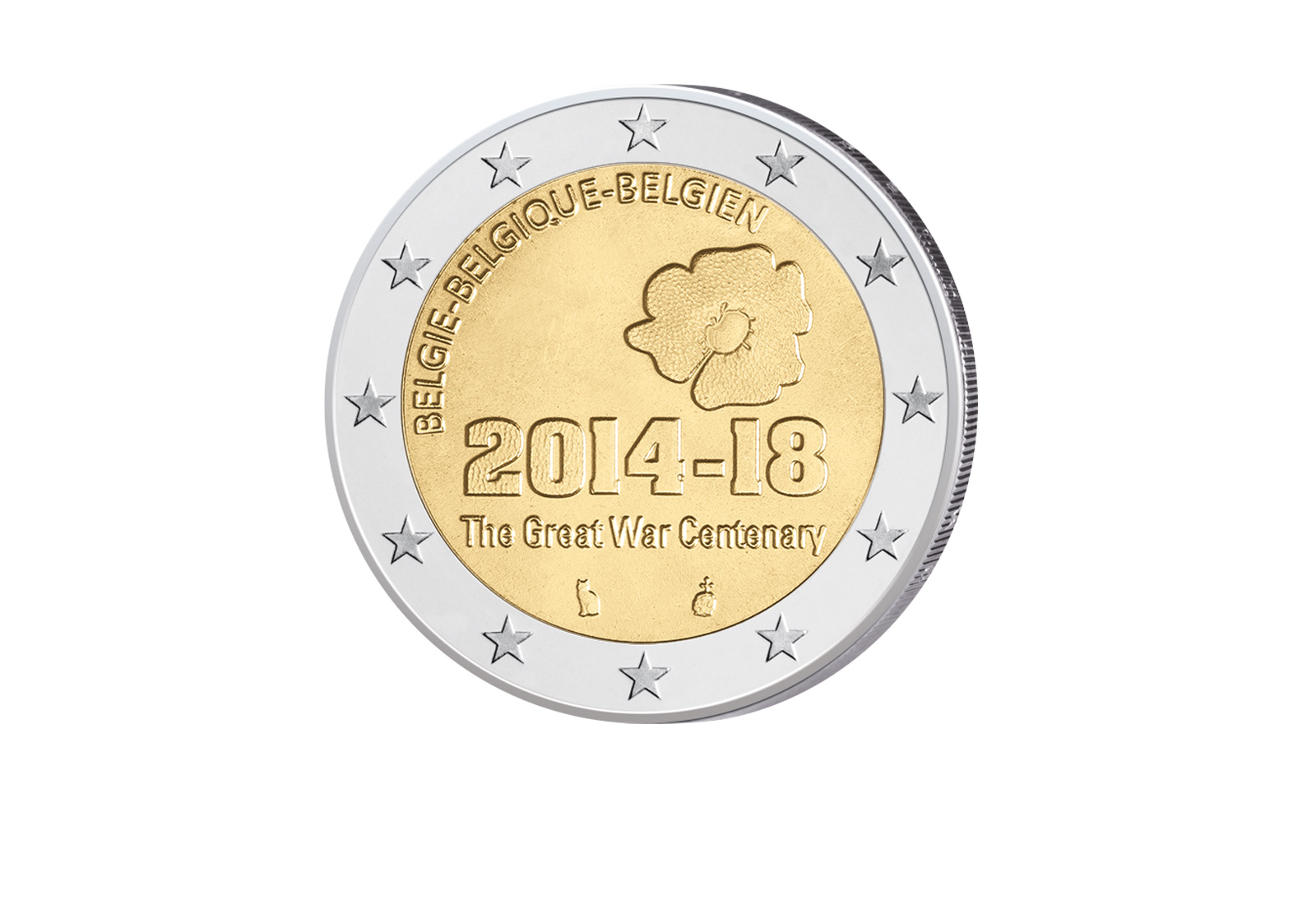 2 Euro 2014 Belgien 100 Jahre Beginn I. Weltkrieg bfr.