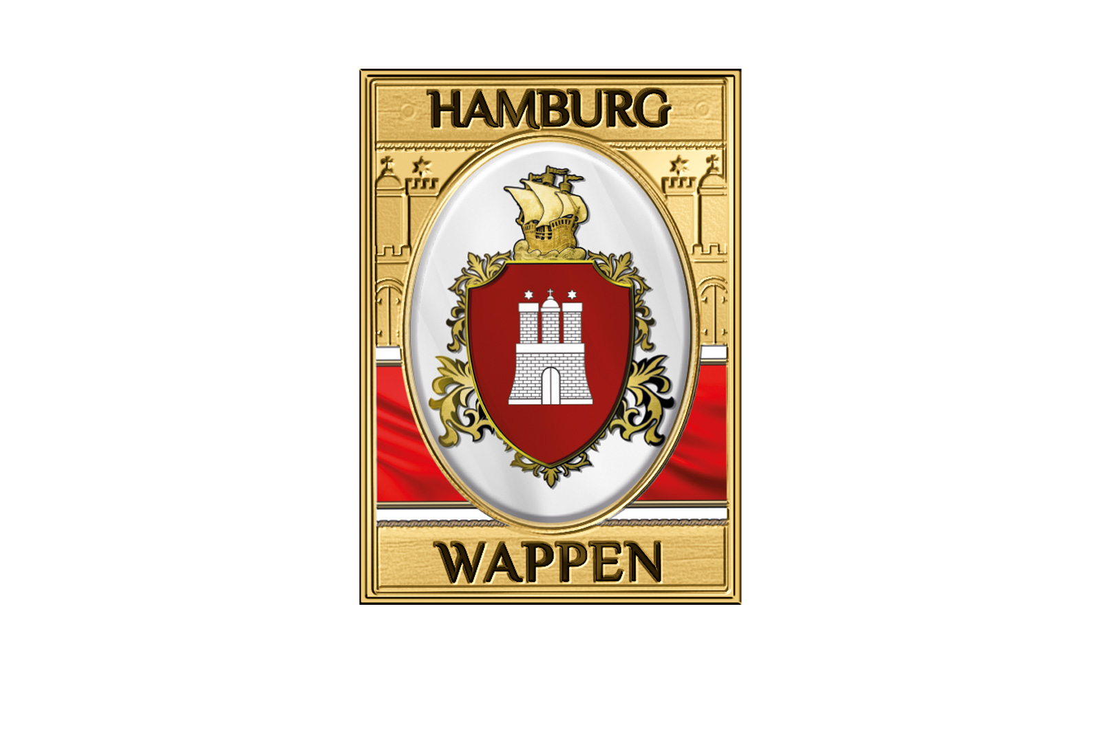Goldmünze 999er Gold Wappen Hamburg
