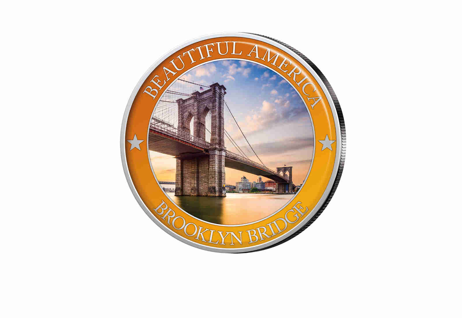 1/2 Dollar USA Brooklyn Bridge - Serie Beautiful America mit Farbapplikation