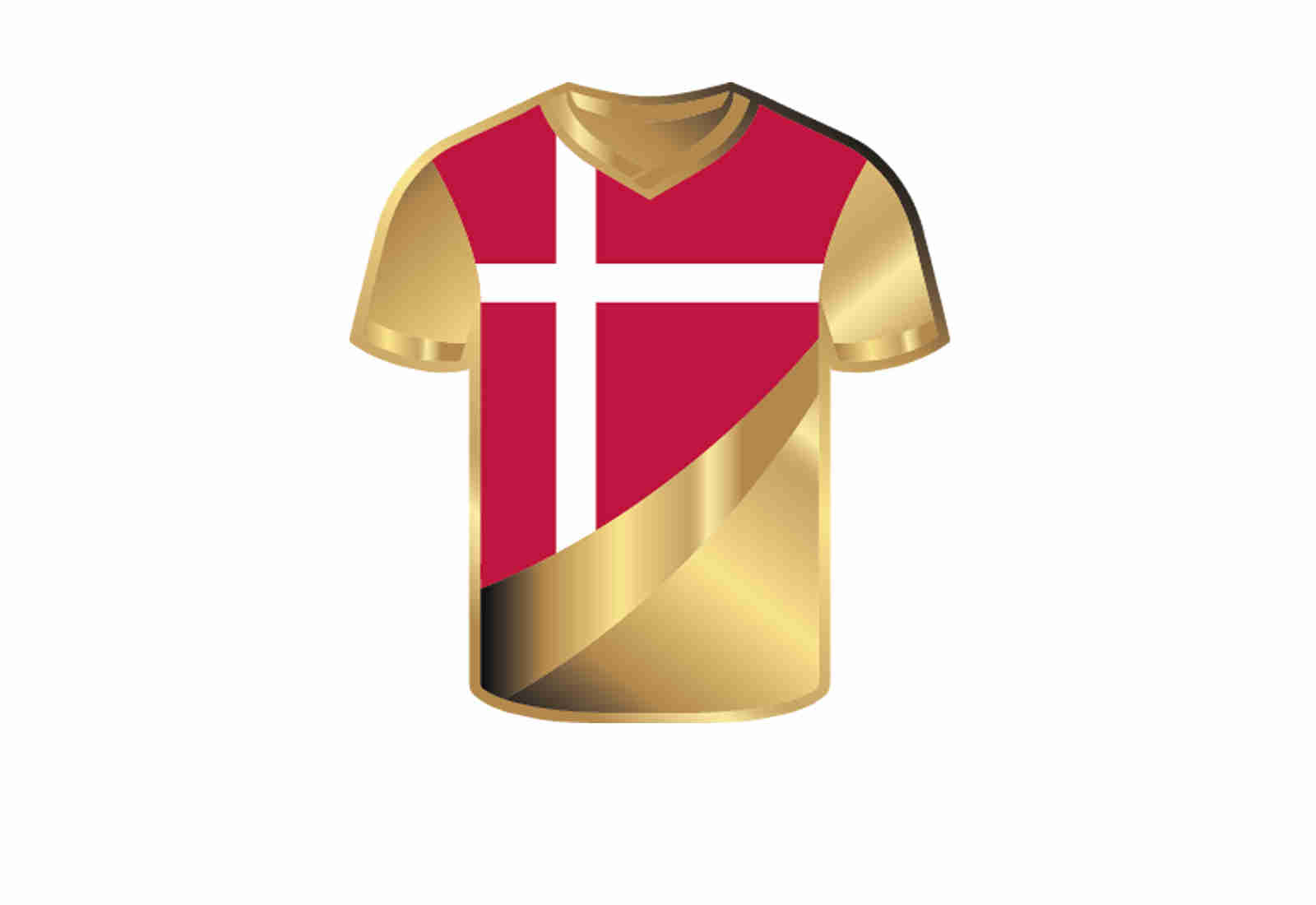Goldmünze Motiv "Trikot Dänemark" 999/1000 Gold im Geschenketui