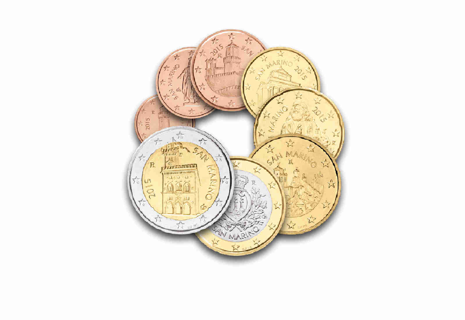 Kursmünzensatz 2015 San Marino st im Blister
