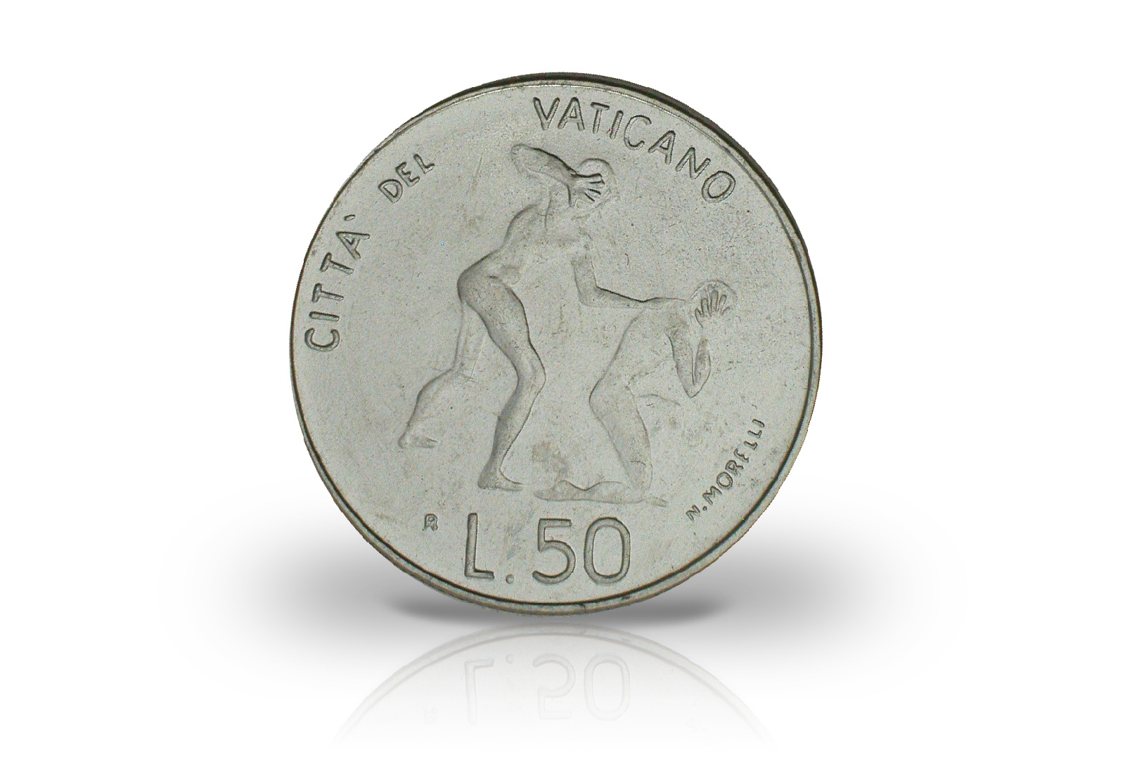 50 Lire 1983 Vatikan Papst Paul II. Vertreibung von Adam und Eva