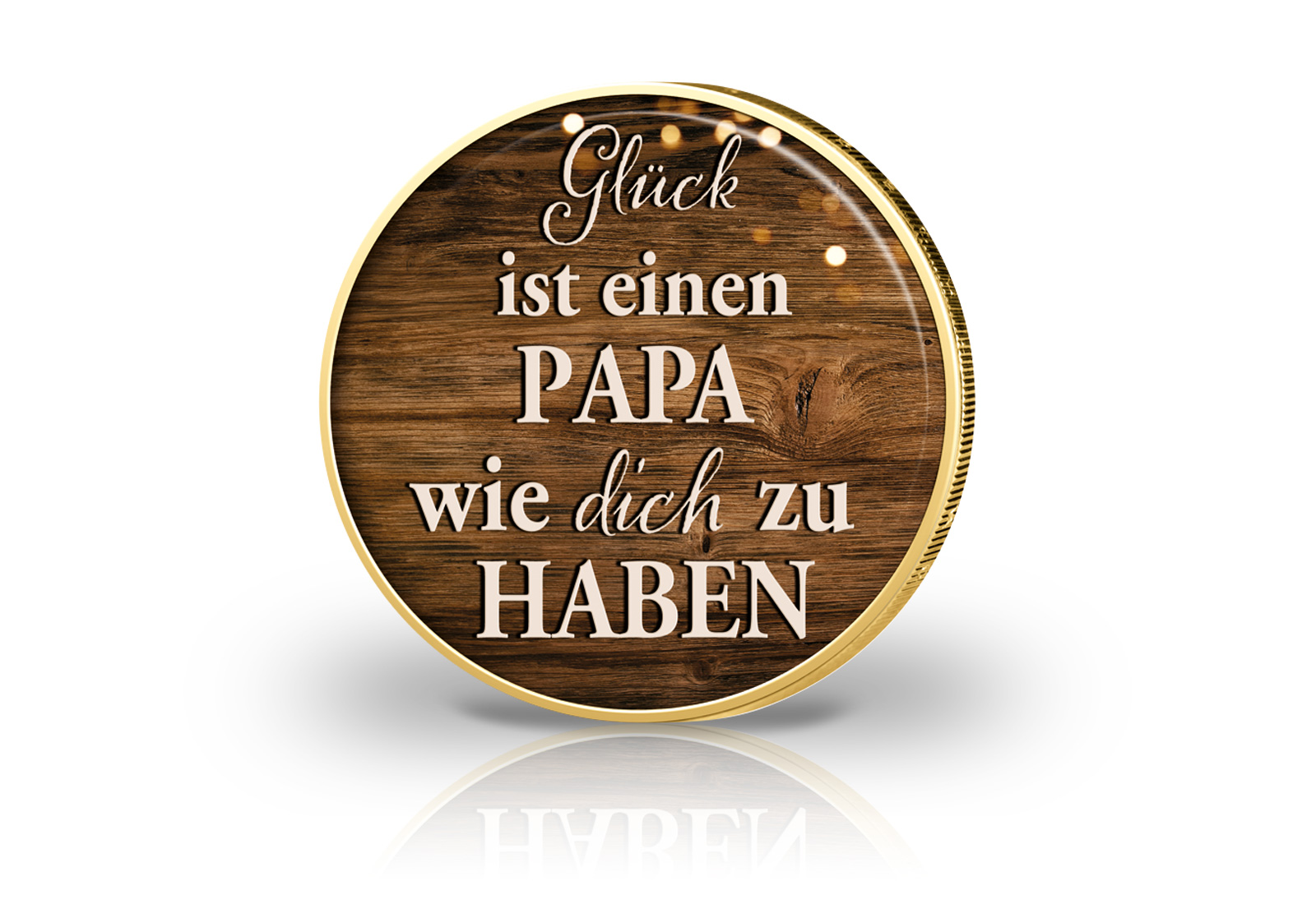 2 Euro vergoldet mit Farbmotiv Vater Motiv 2