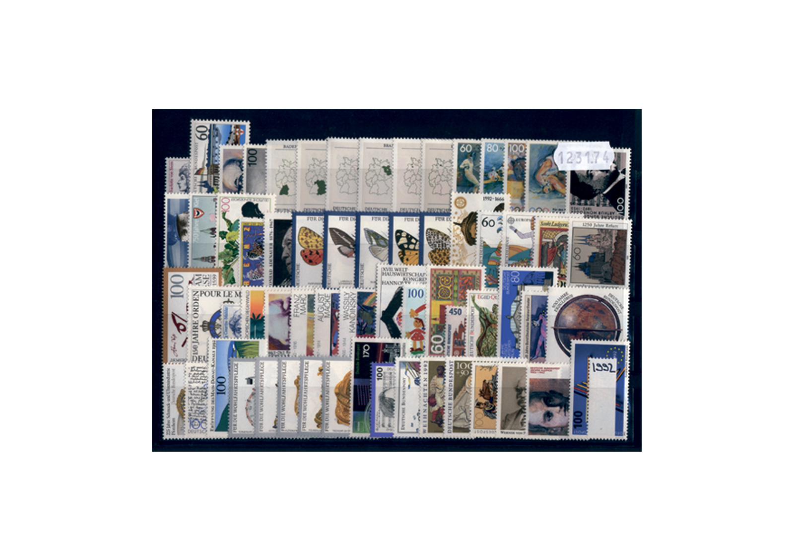 Briefmarken BRD Jahrgangssatz 1992 Michel-Nr. 1582-1644 postfrisch