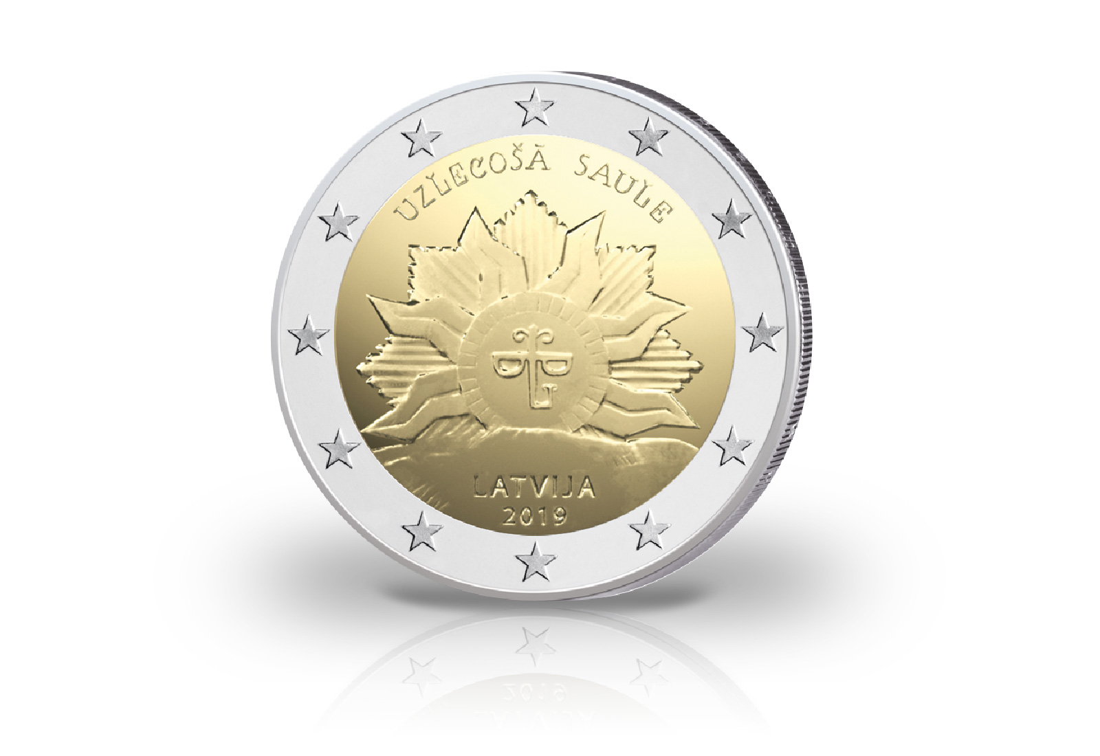 2 Euro 2019 Lettland Aufgehende Sonne