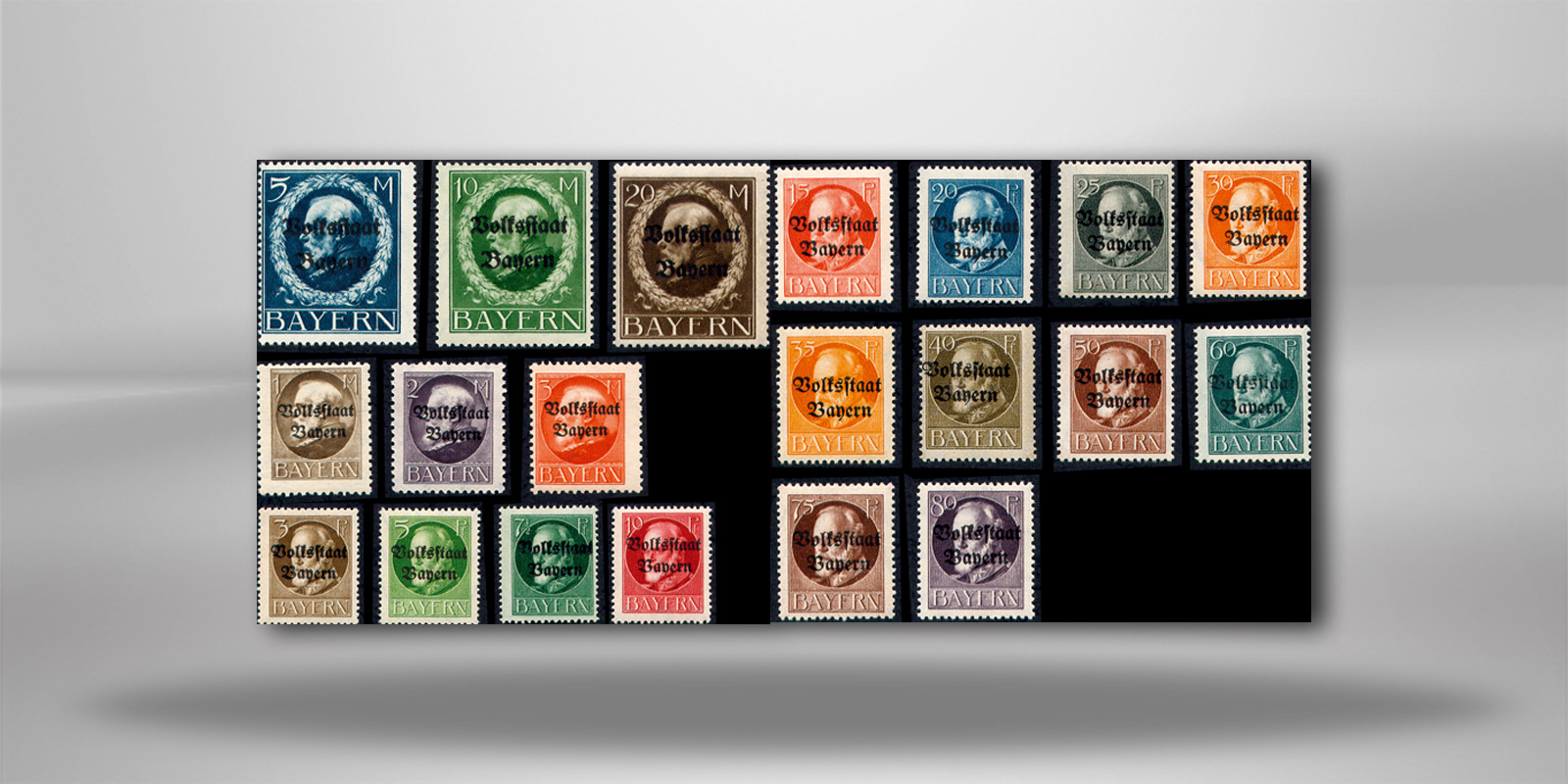 Briefmarken Altdeutschland Bayern Freimarken 1919 Michel-Nr. 116-135 A gestempelt