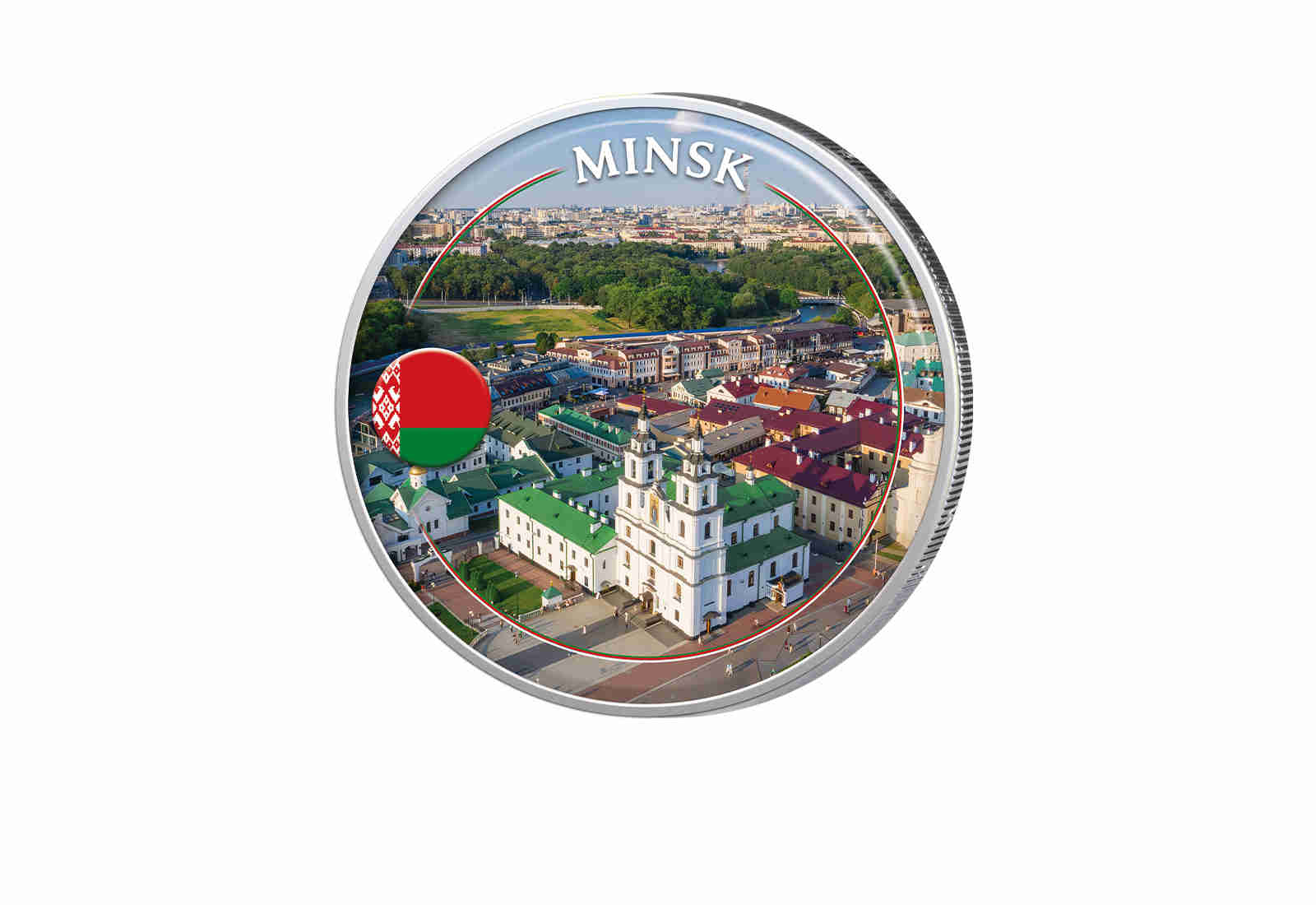 2 Euro mit Farbapplikation Minsk - Belarus