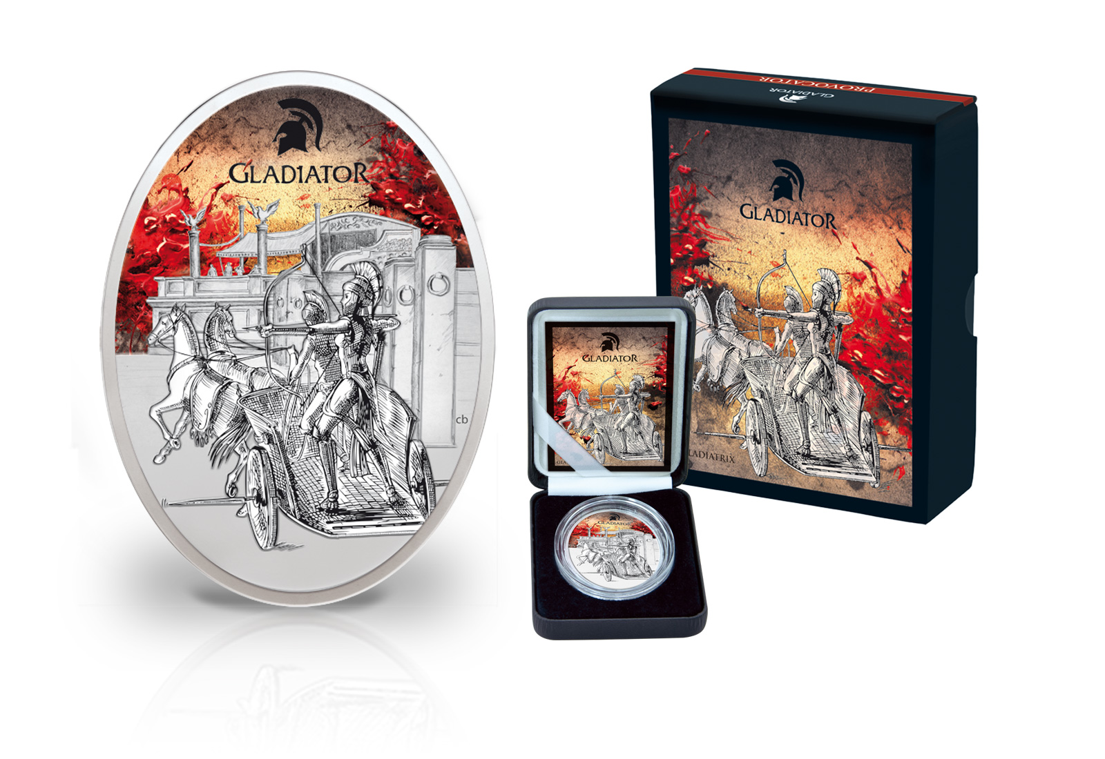 1 oz Silber Gladiatrix Gladiator-Münze Antique-Finish
