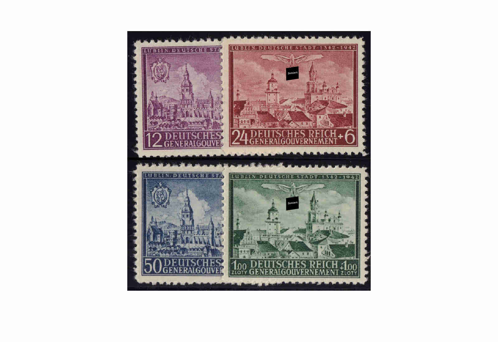 Generalgouvernement Marken 1942: 600 Jahre Stadt Lublin Michel Nr. 92/95 postfrisch