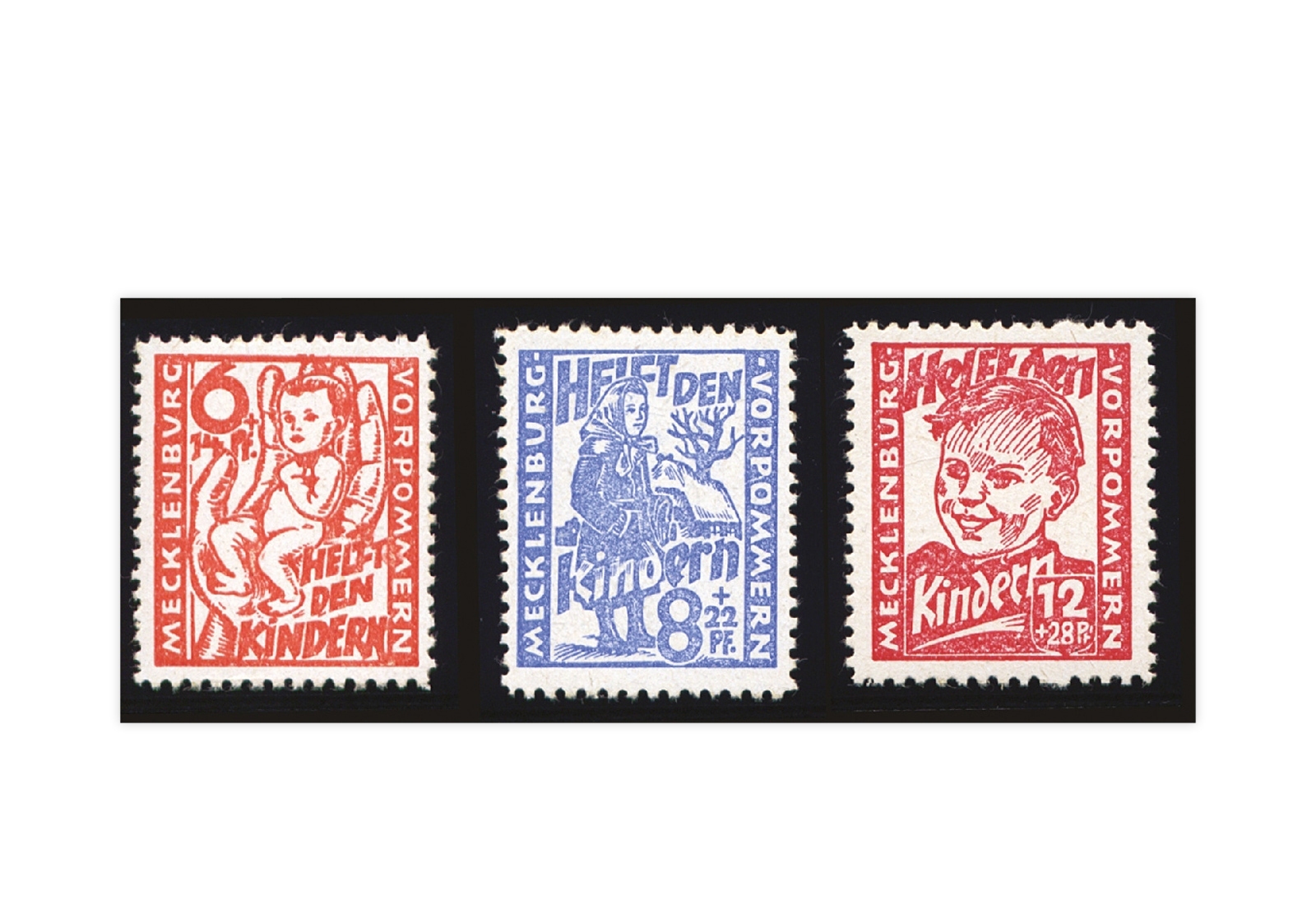 Sowjetische Besatzungszone Mi.Nr. 26/28 gestempelt