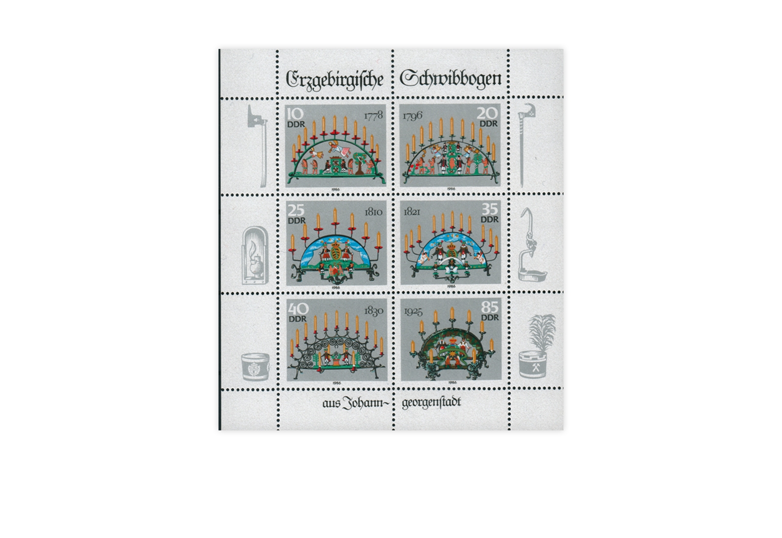 DDR Kleinbogen 1986 Michel Nr. 3057 bis 3062 gestempelt