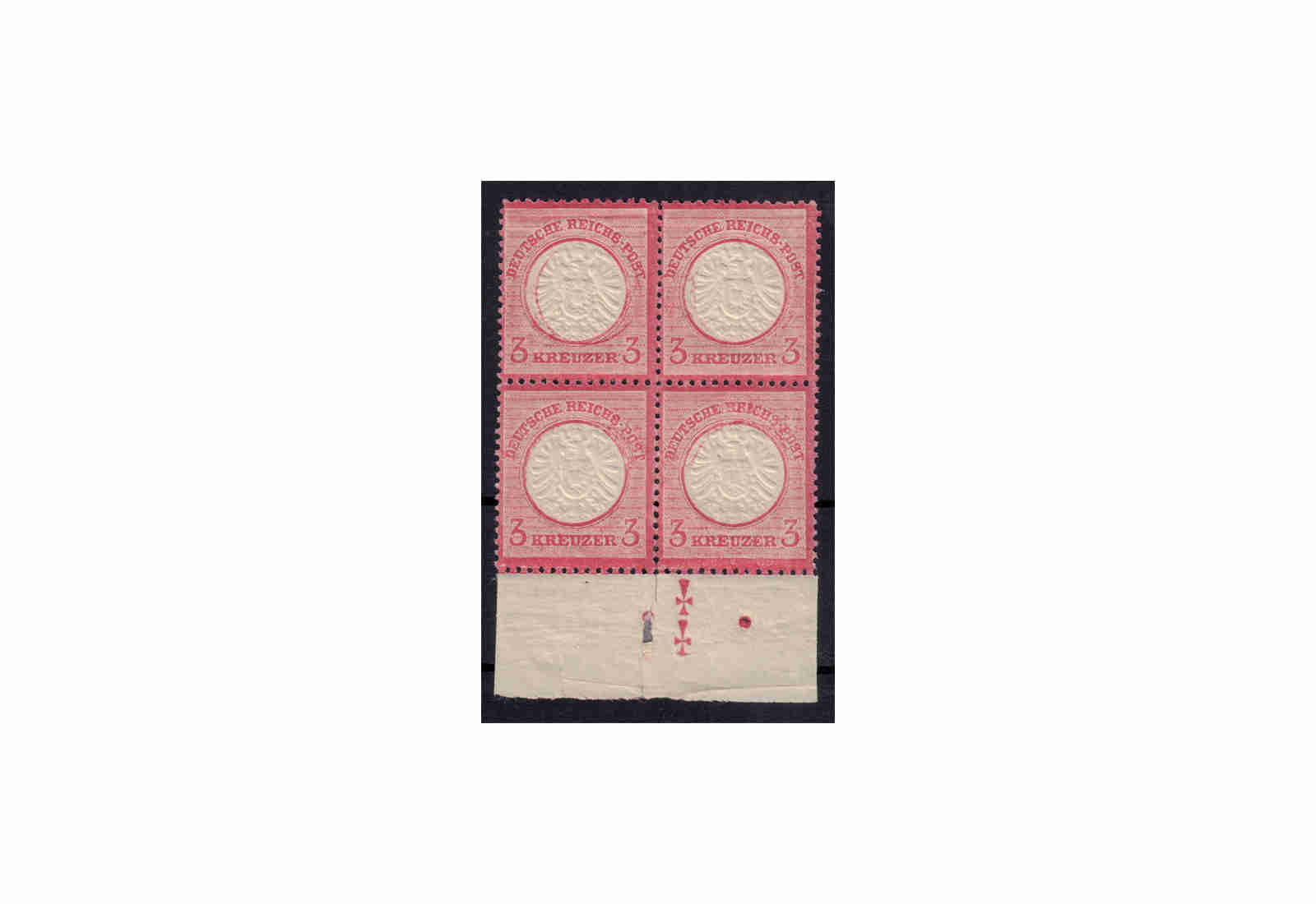 Deutsches Reich Freimarken 1872: Brustschild Michel Nr. 25 postfrisch VB mit Plattenmerkmal