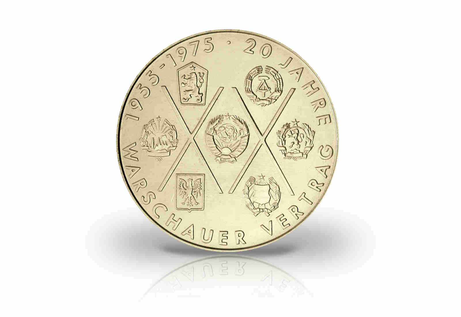 10 Mark Gedenkmünze 1975 DDR 20 Jahre Warschauer Vertrag Jaeger-Nr. 1557