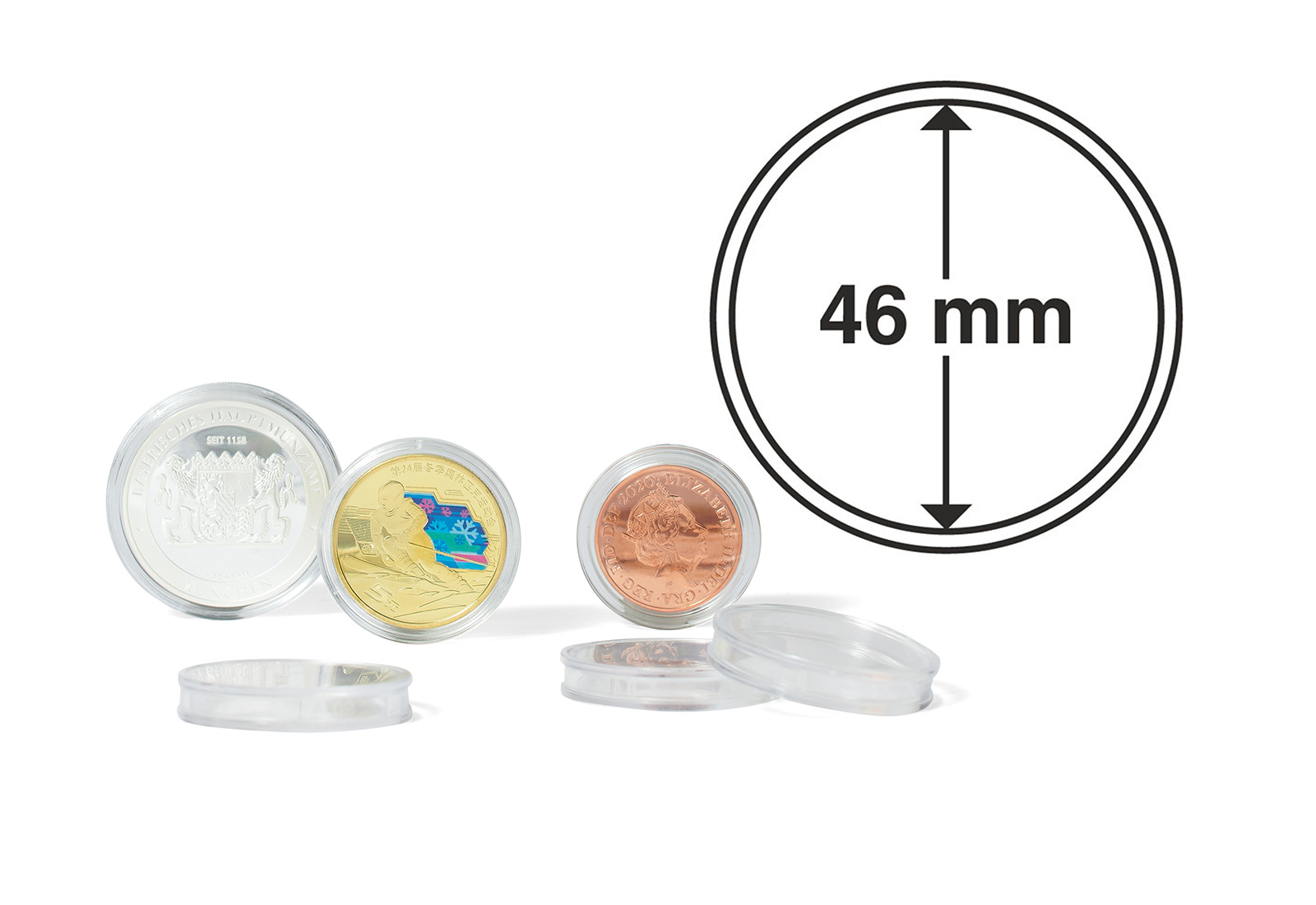 [46 mm] Leuchtturm Münzkapseln im 10er Pack