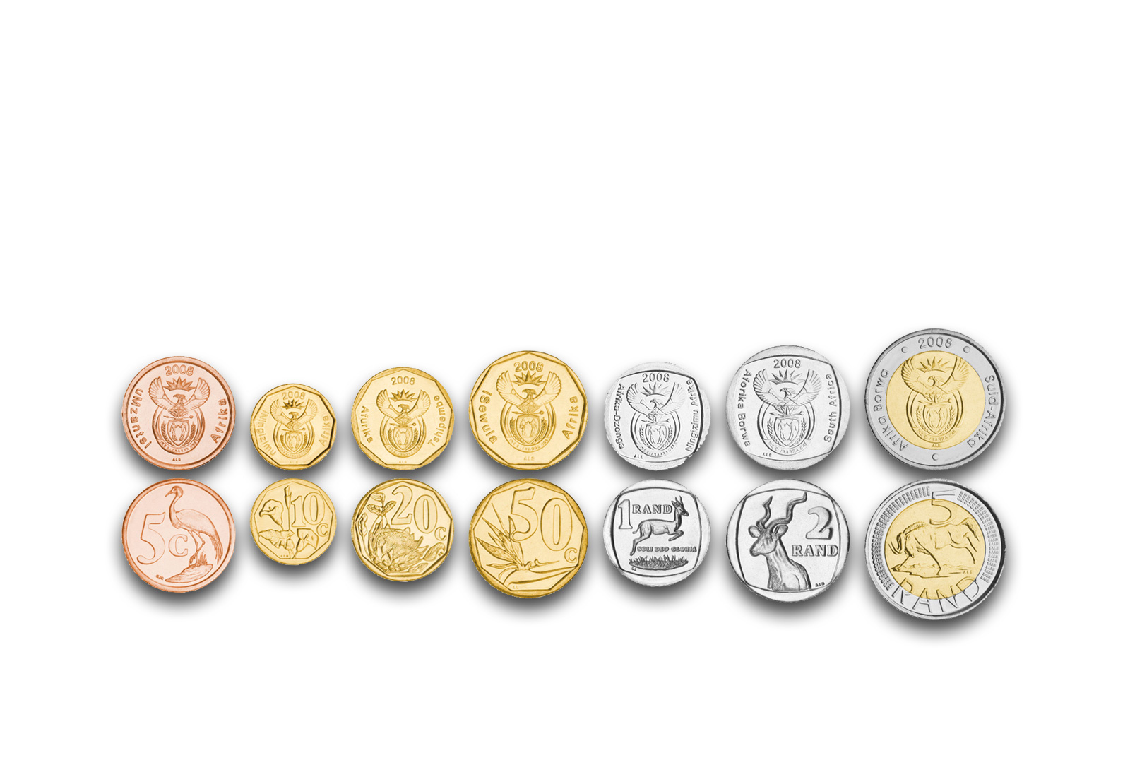 Weltmünzensatz Südafrika bankfrisch im Blister 5 Cent bis 5 Rand