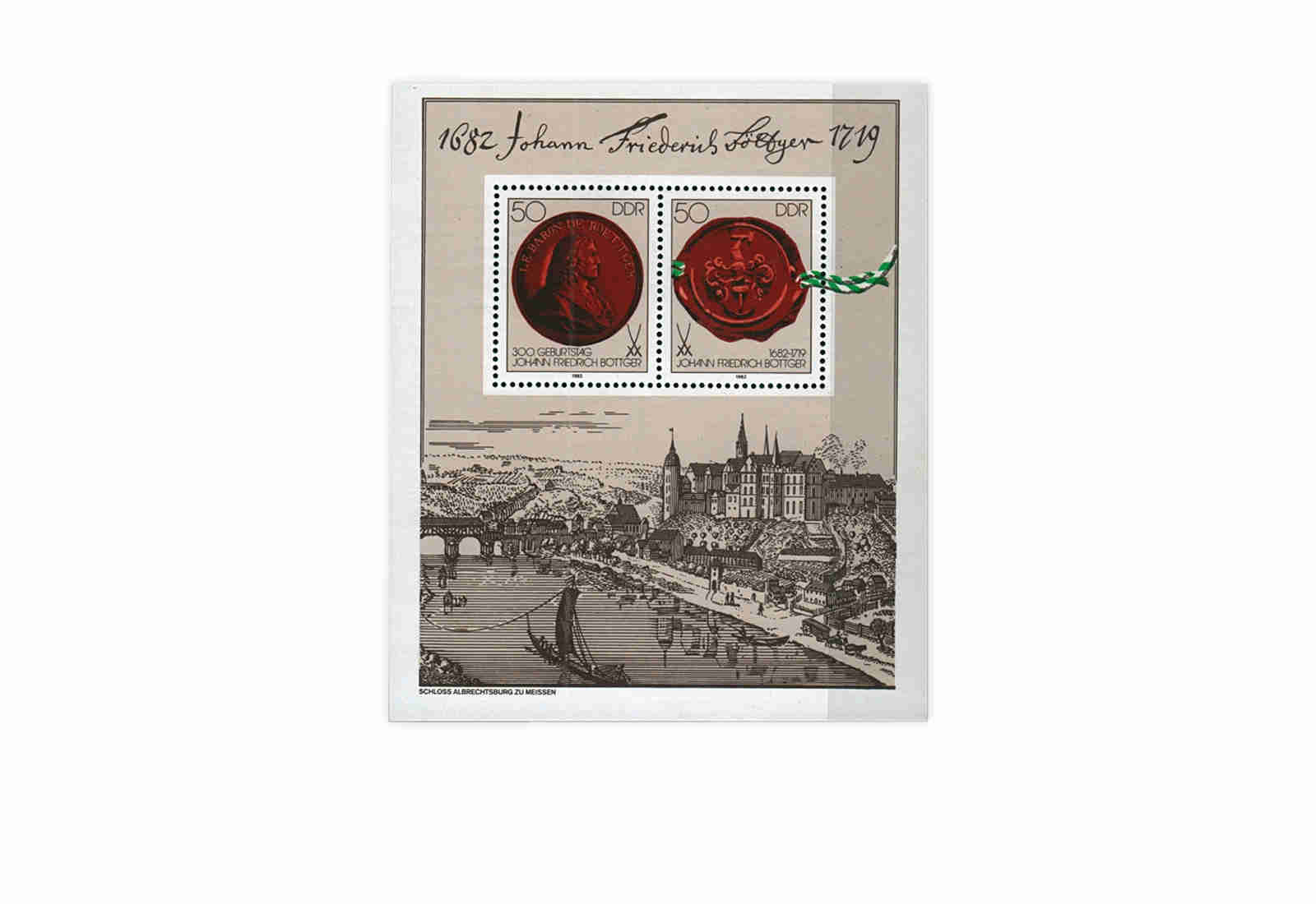 DDR Block 65 300. Geburtstag Böttger 1982 gestempelt