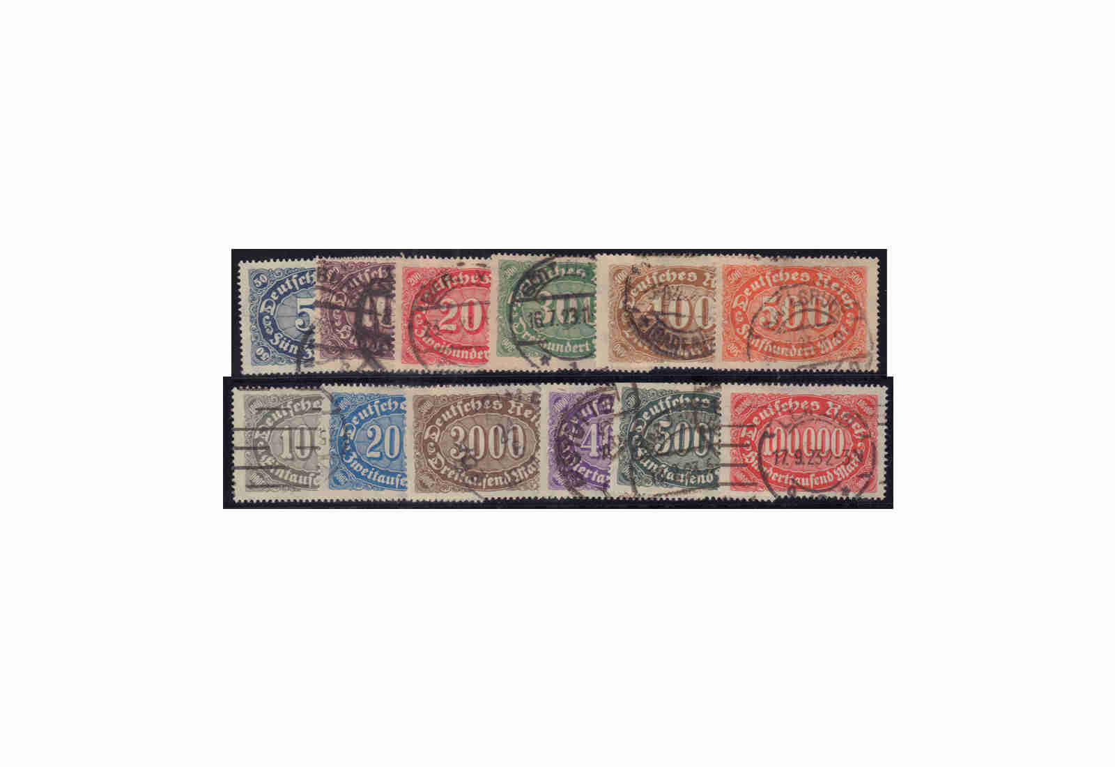 Deutsches Reich Mi.Nr. 246/257 gestempelt