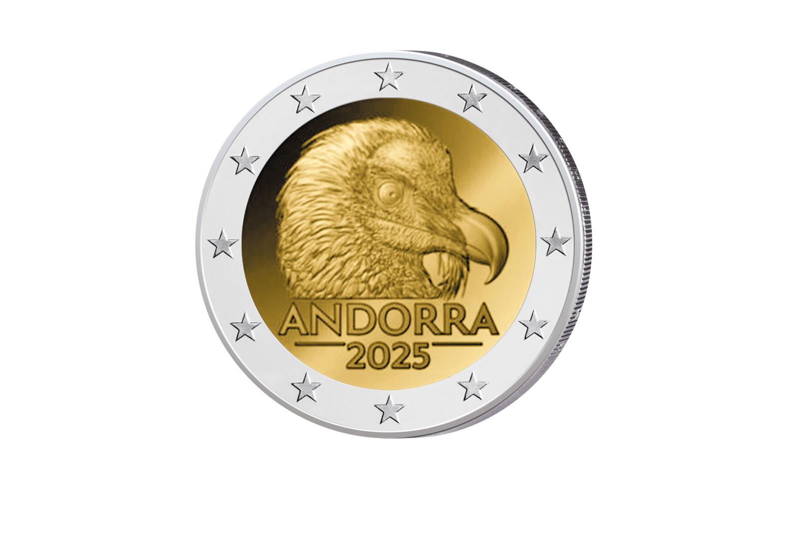 2 Euro 2025 Andorra Bartgeier
