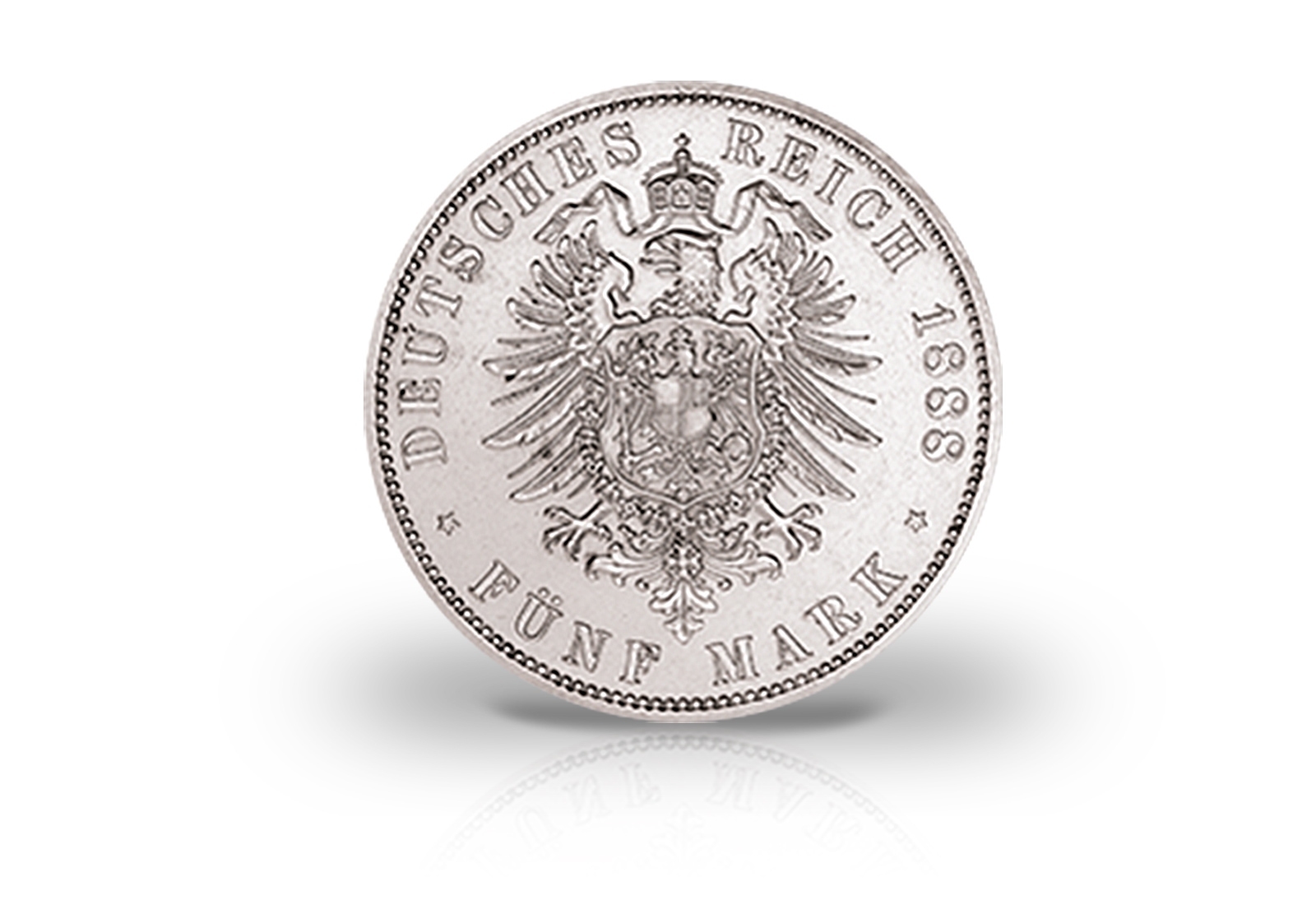 5 Mark 1888 Deutsches Kaiserreich Hessen Ludwig IV. Jaeger-Nr. 69