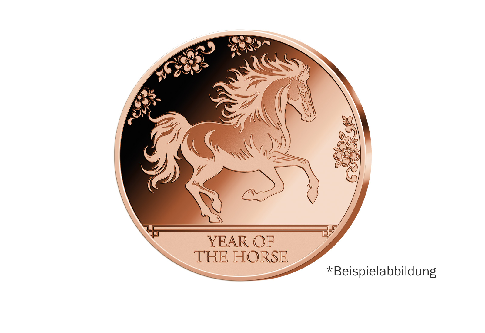 Neuprägung 1 oz 999/1000 Kupfer China Tierkreiszeichen Jahr des Pferdes