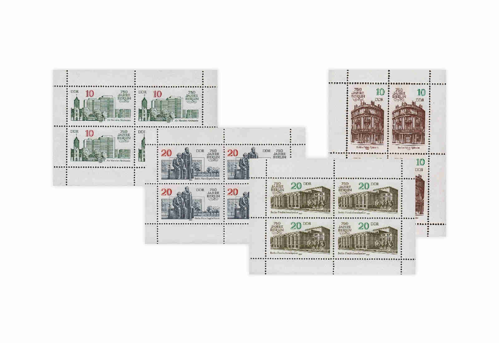 Briefmarken DDR Kleinbogen 1987 Michel-Nr. 3075/3078 gestempelt