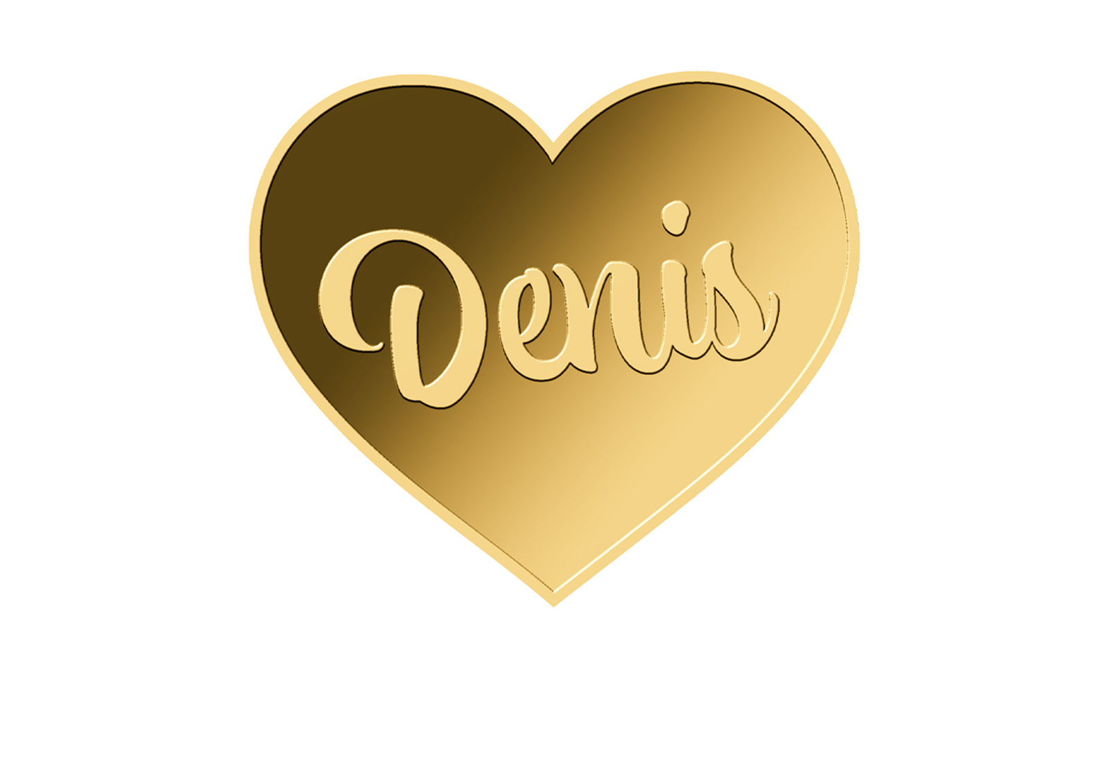 Goldmünze Motiv Herz Denis" 999/1000 Gold im Geschenketui