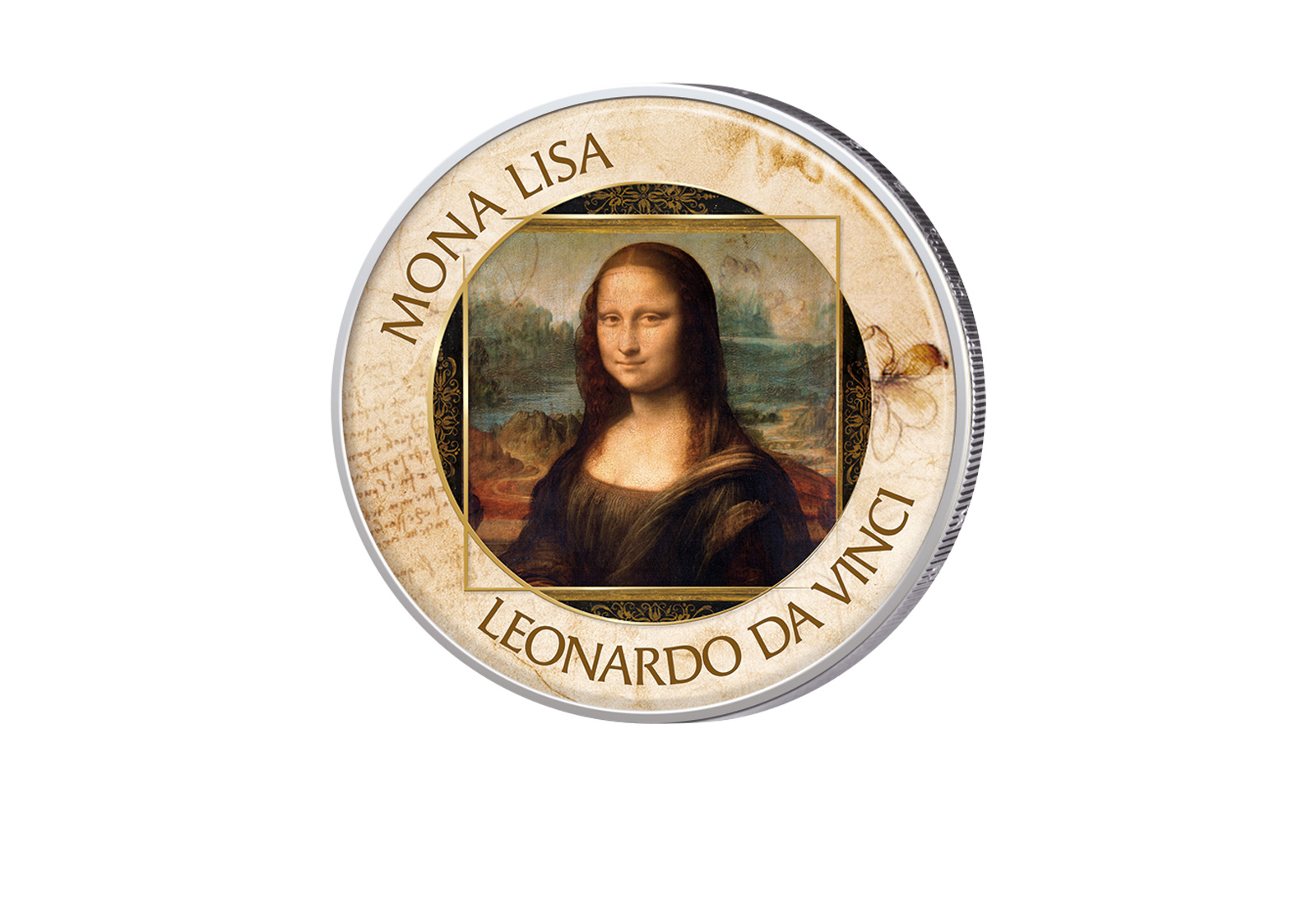 2 Euro mit Farbapplikation "Mona Lisa"