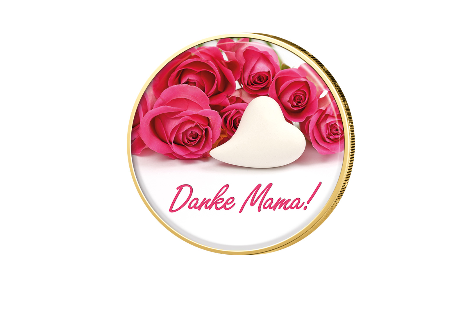 2 Euro vergoldet mit Farbmotiv Muttertag