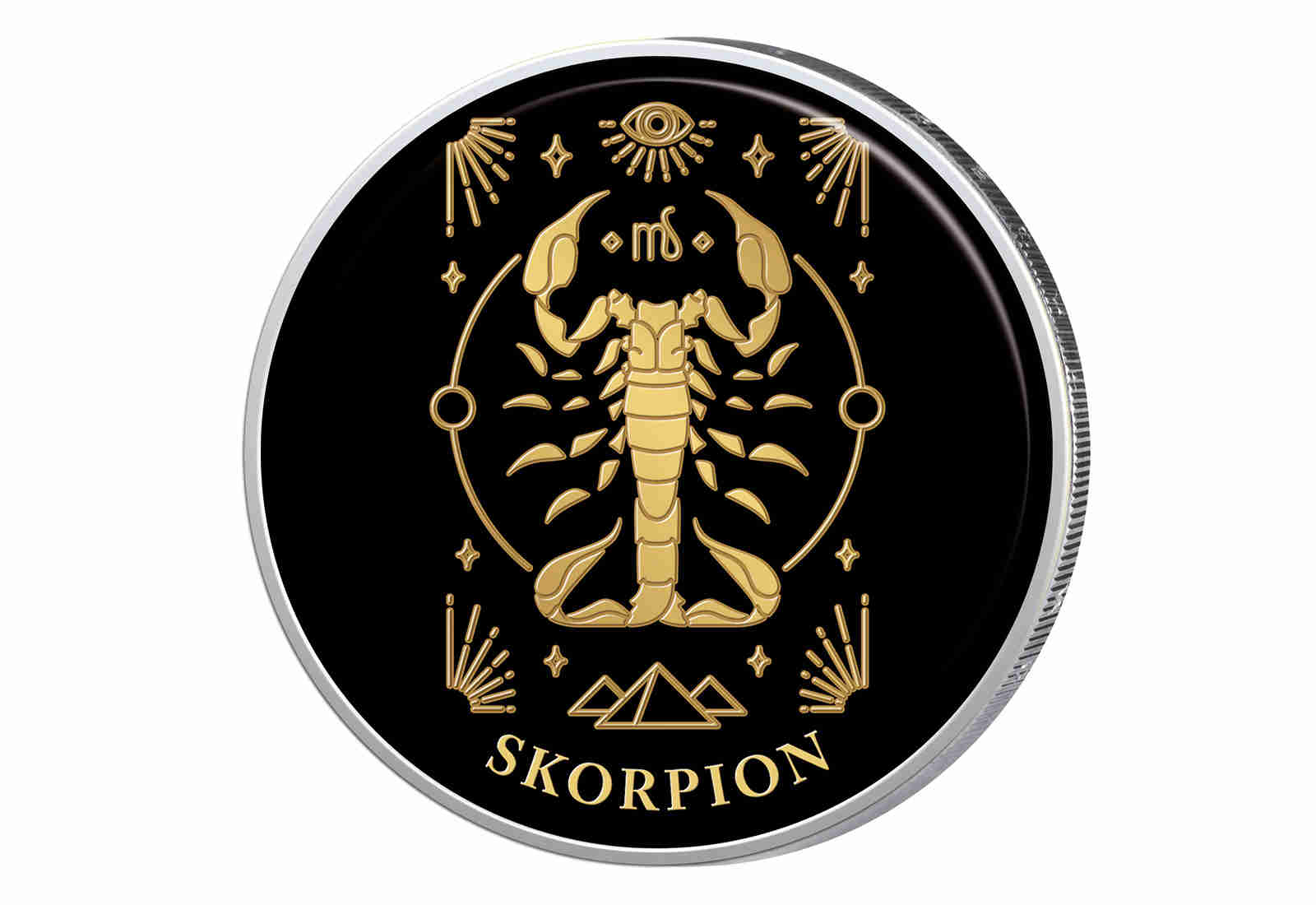 2 Euro mit Farbapplikation Sternzeichen Skorpion