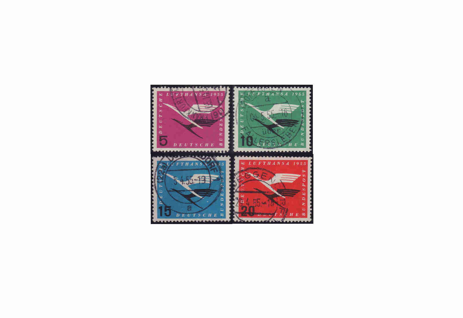 BRD Lufthansa Satz 1955 Mi.Nr. 205/208 gestempelt