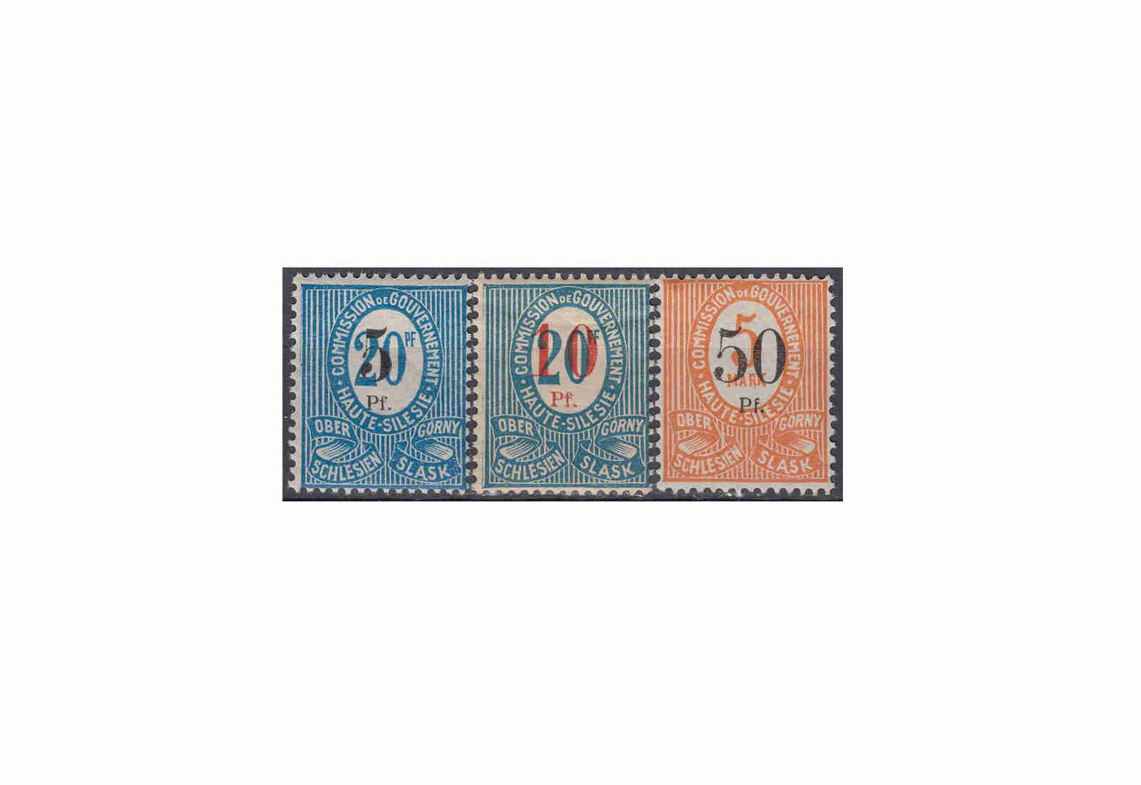 Briefmarken Oberschlesien Dt. Abstimmungsgebiet Mi: 10c-12 gest.