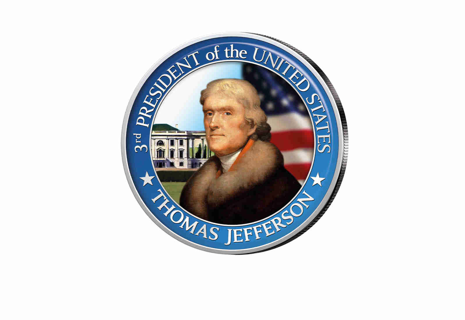 ½ Kennedy-Dollar USA mit Farbapplikation Thomas Jefferson Serie: Presidents of the US