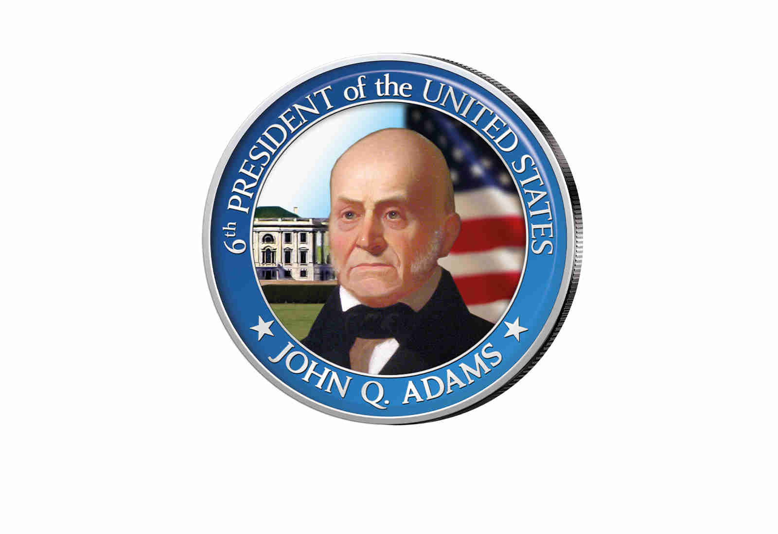 ½ Kennedy-Dollar USA mit Farbapplikation John Q. Adams Serie: Presidents of the US