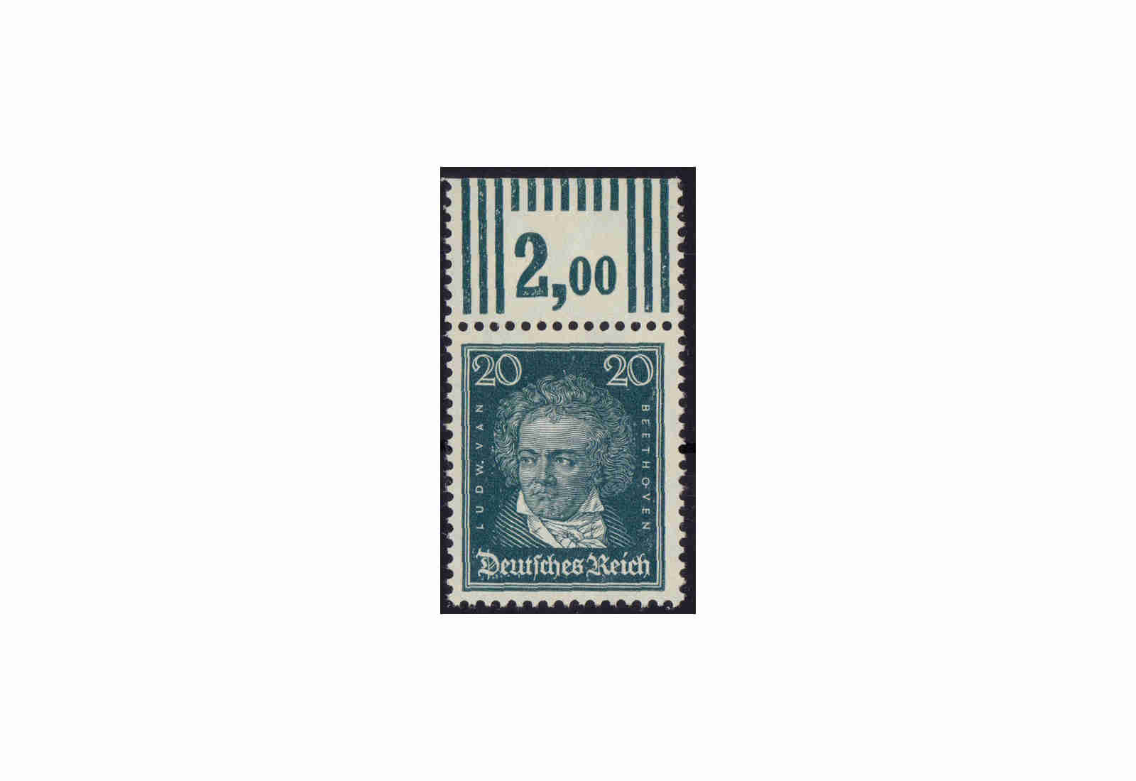 Briefmarke Deutsches Reich Ludwig van Beethoven 1926 Michel-Nr. 392 P OR postfrisch