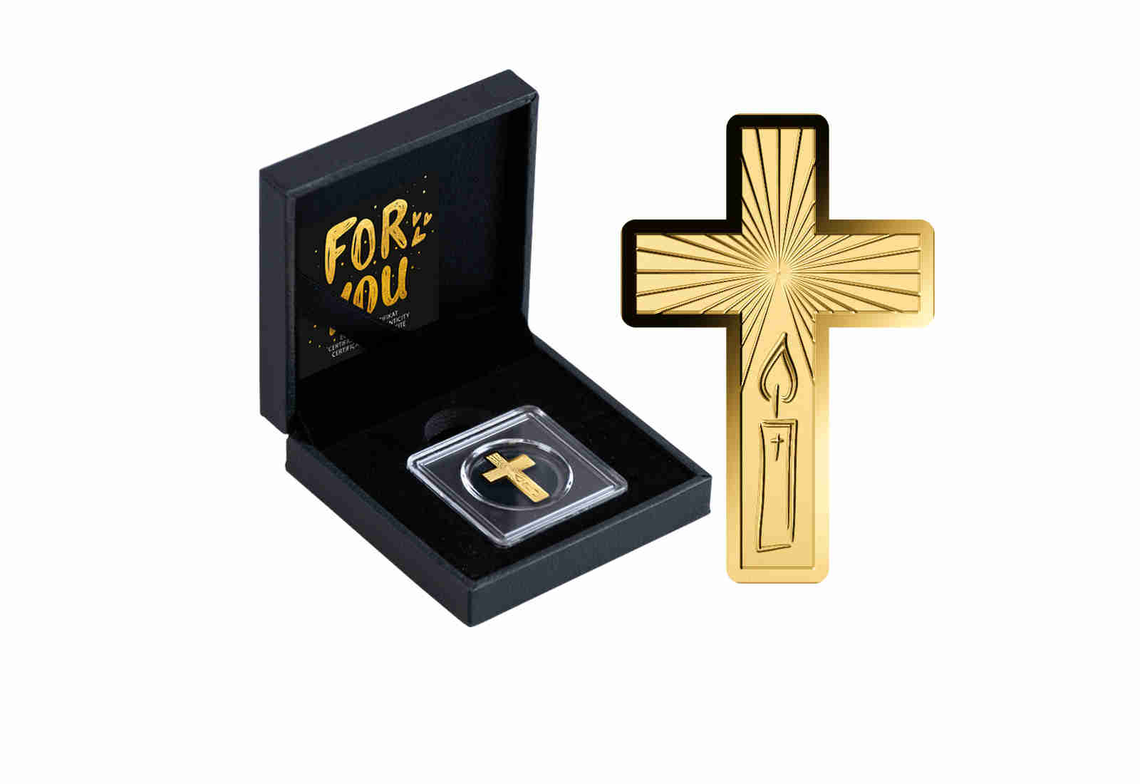 Goldausgabe Motiv Kreuz 999/1000 Gold