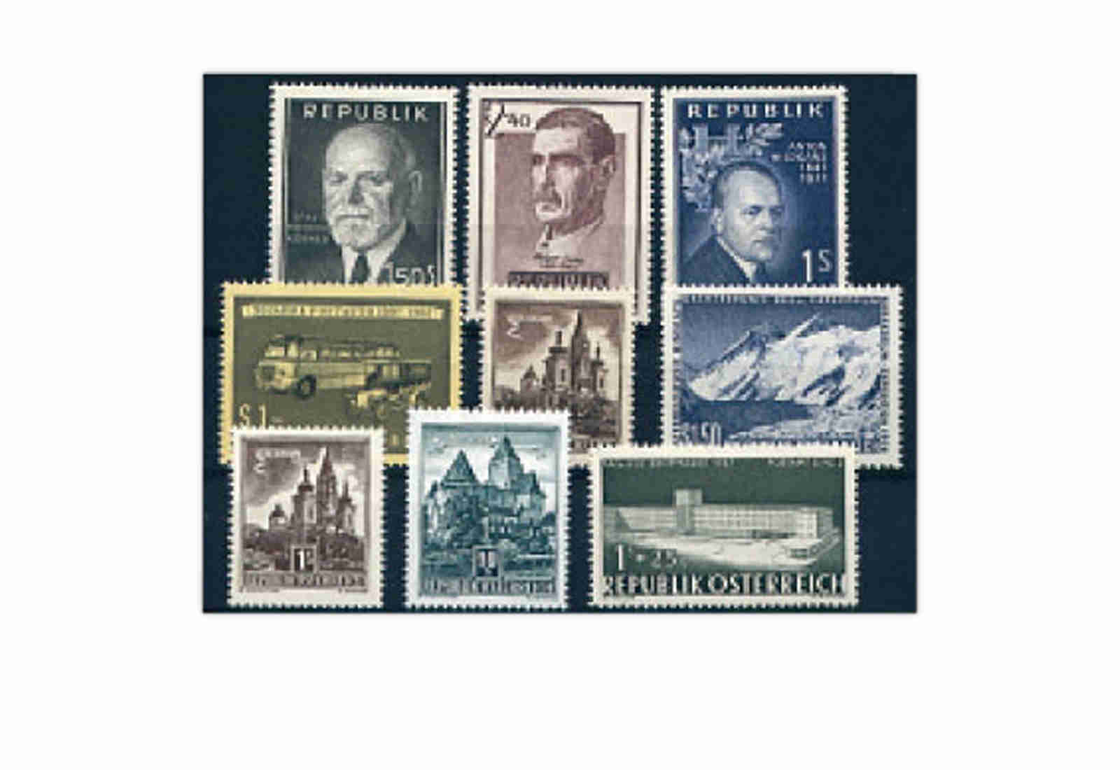 Briefmarken Österreich Jahrgang 1957 gestempelt