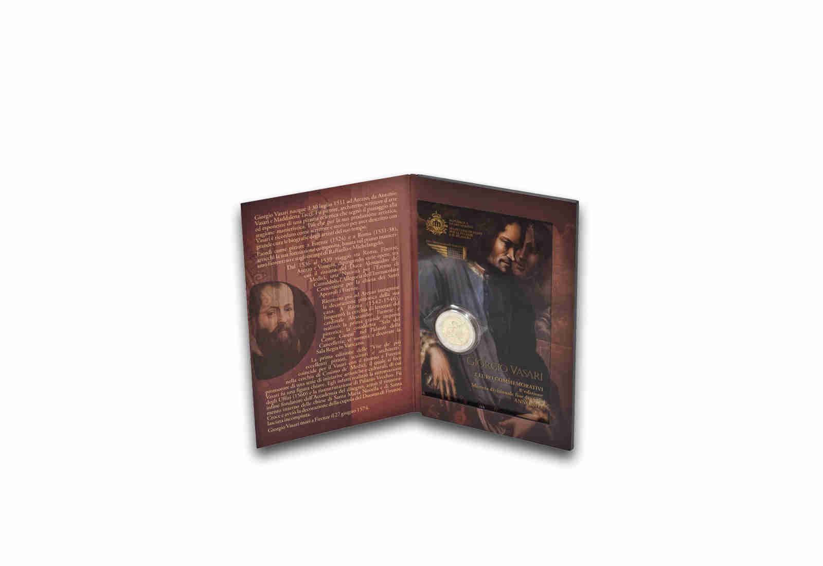 2 Euro 2011 San Marino 500. Geburtstag Giorgio Vasari st im Blister