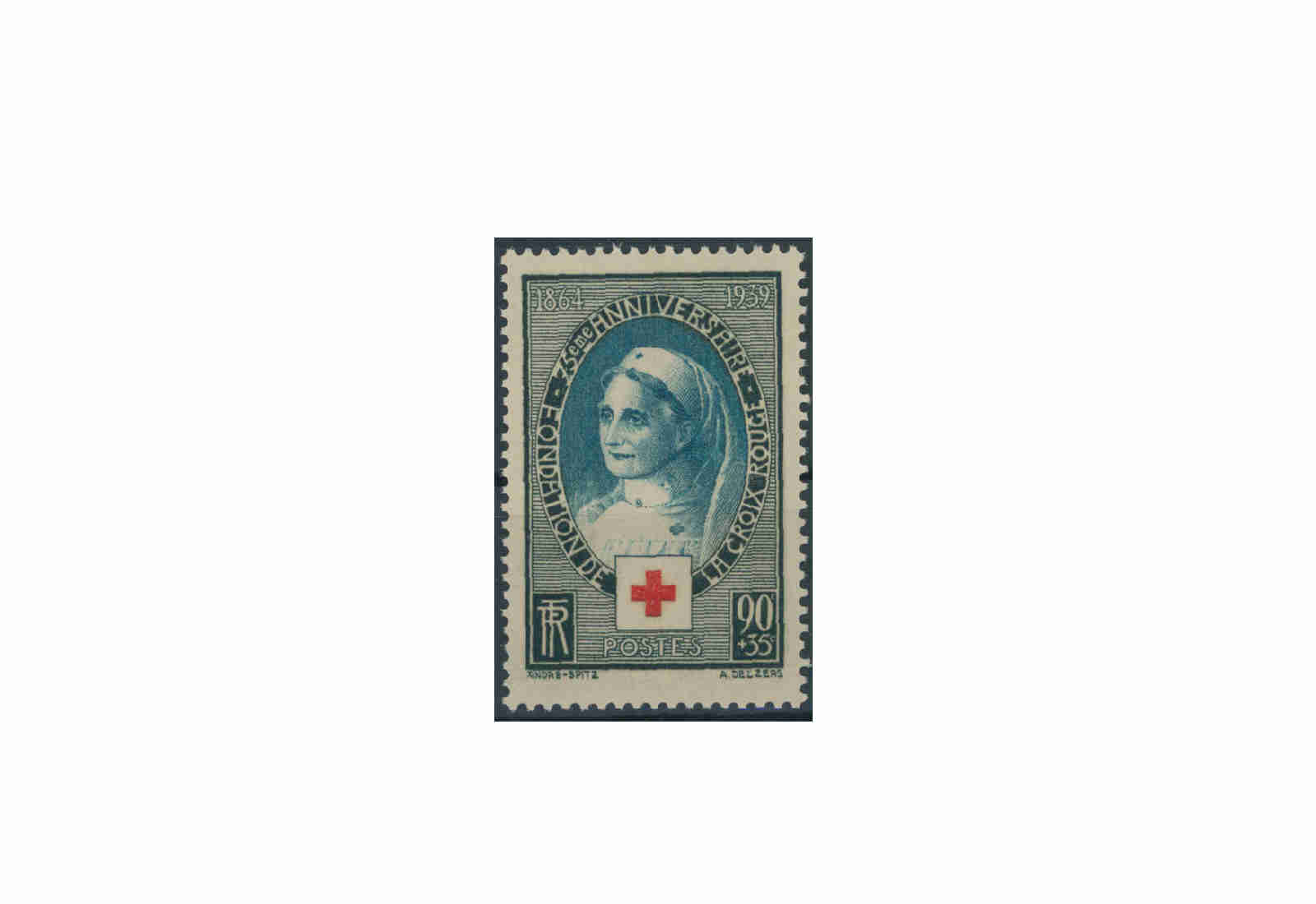 Briefmarke Frankreich 75 Jahre Rotes Kreuz 1939 Michel-Nr. 440 postfrisch