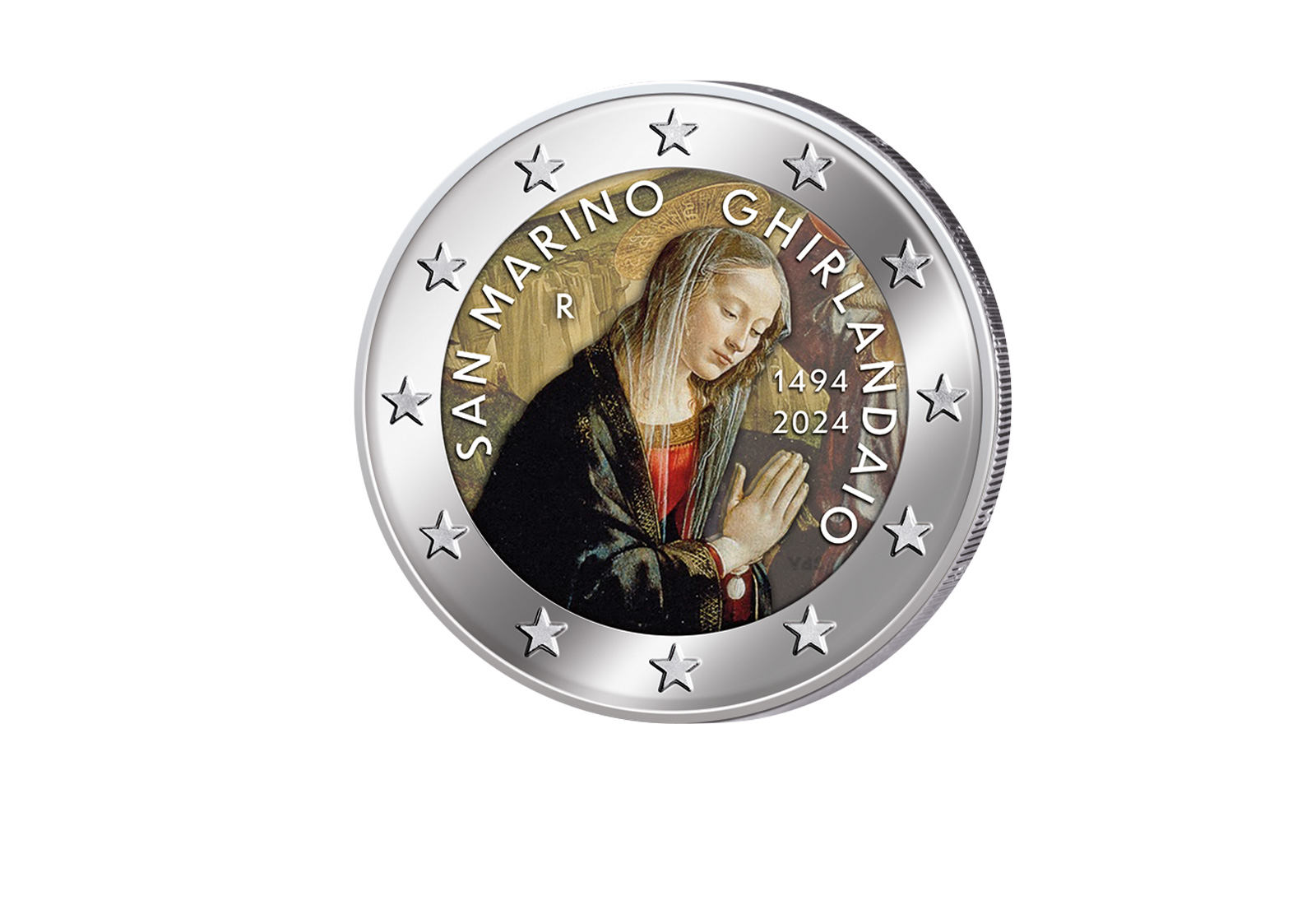 2 Euro San Marino 2024 530. Todestag Ghirlandaio st mit Farbmotiv