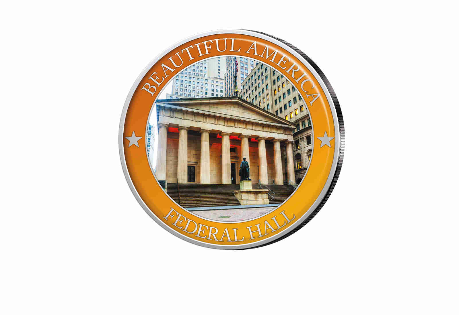 1/2 Dollar USA Federal Hall - Serie Beautiful America mit Farbapplikation