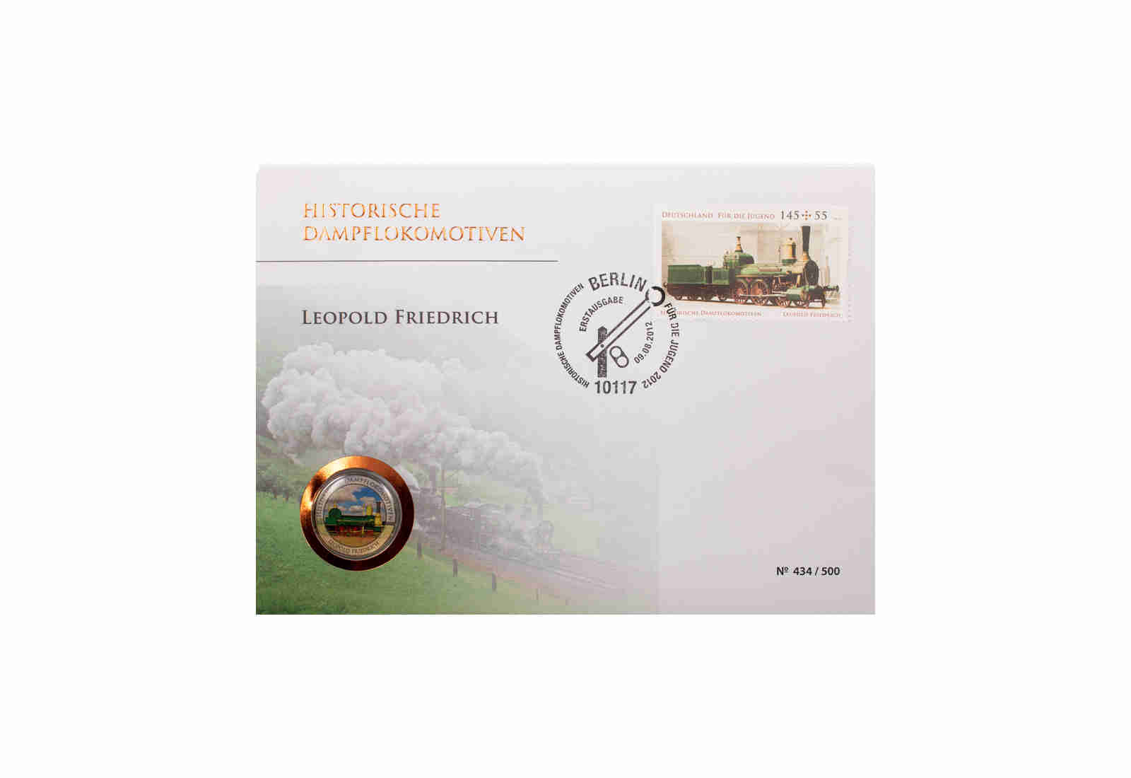 Numisbrief Eisenbahn Dampflokomotive Leopold Friedrich