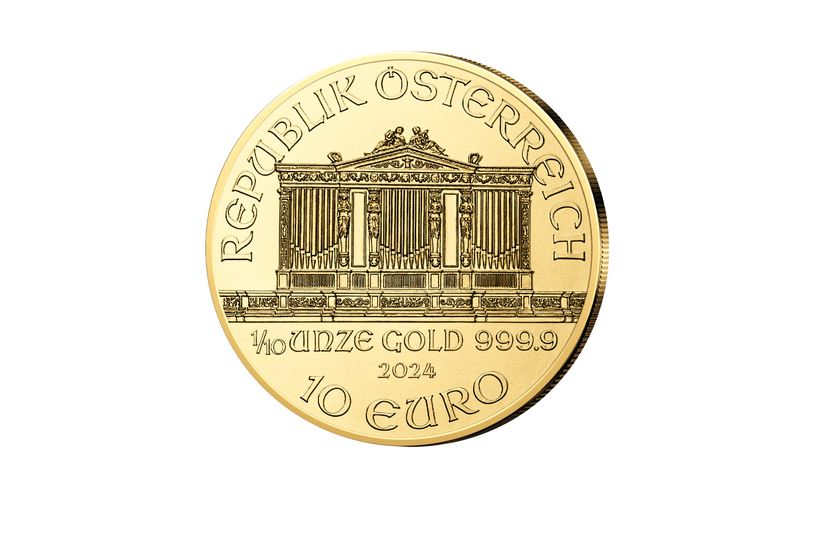 Wiener Philharmoniker 1/10 oz Gold 2024 Österreich