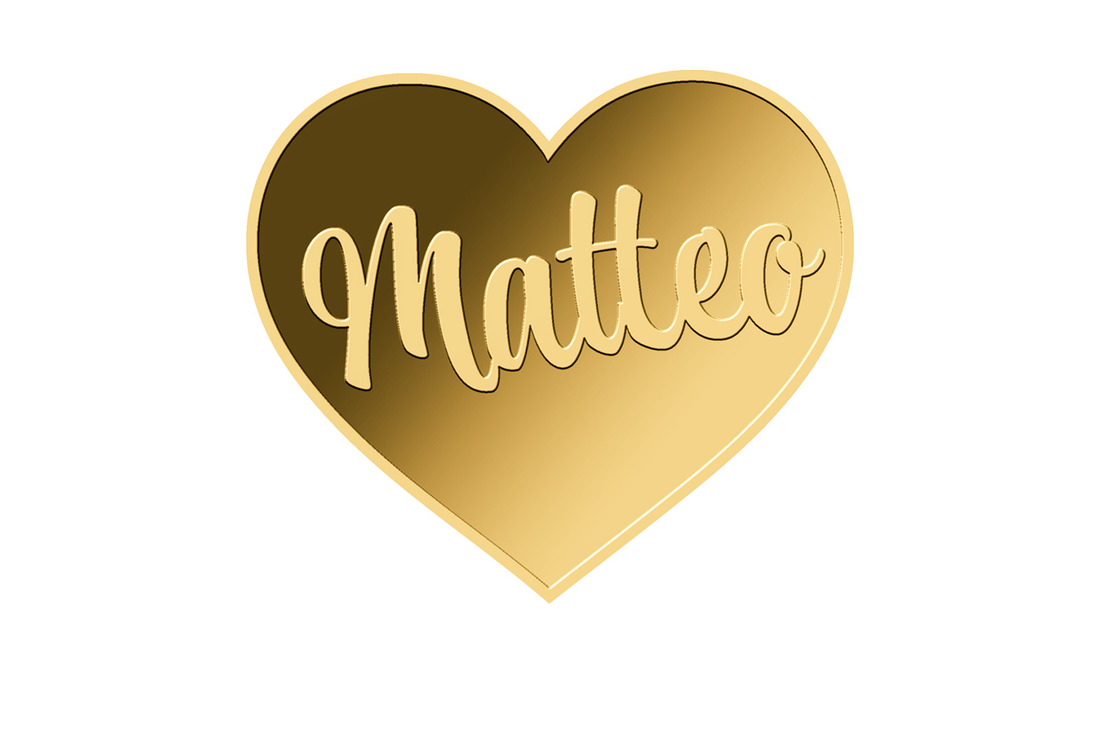 Goldmünze Motiv "Herz Matteo" 999/1000 Gold im Geschenketui