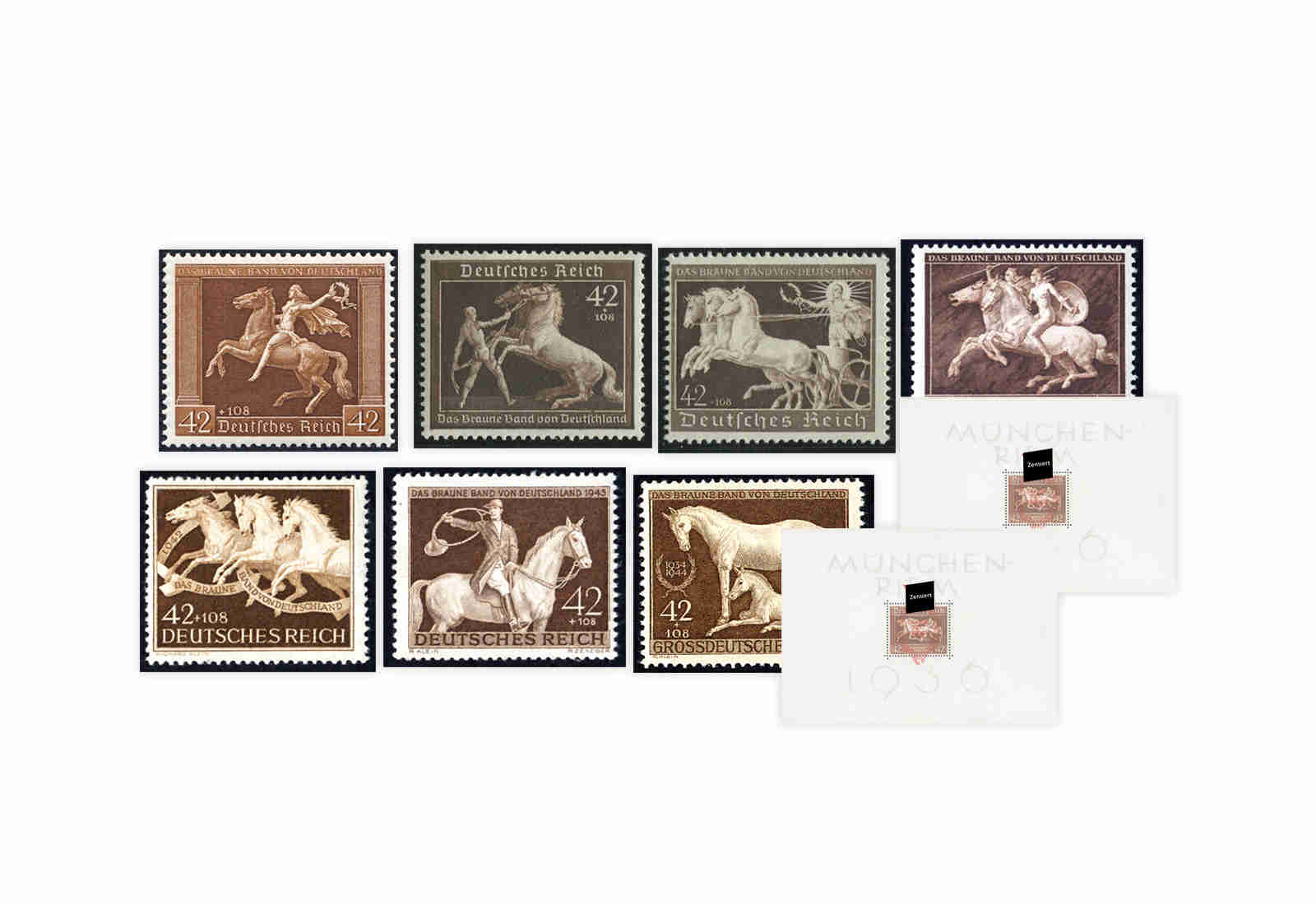 Briefmarken Deutsches Reich Braunes Band 1936-1944 im Set