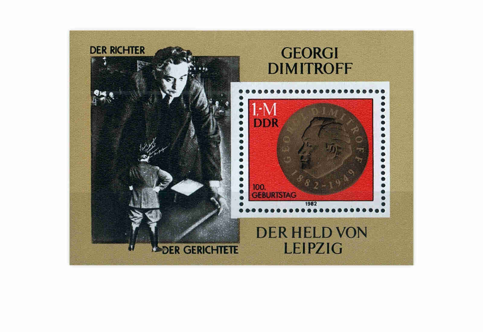 DDR Block 68 100. Geburtstag Dimitrow 1982 gestempelt